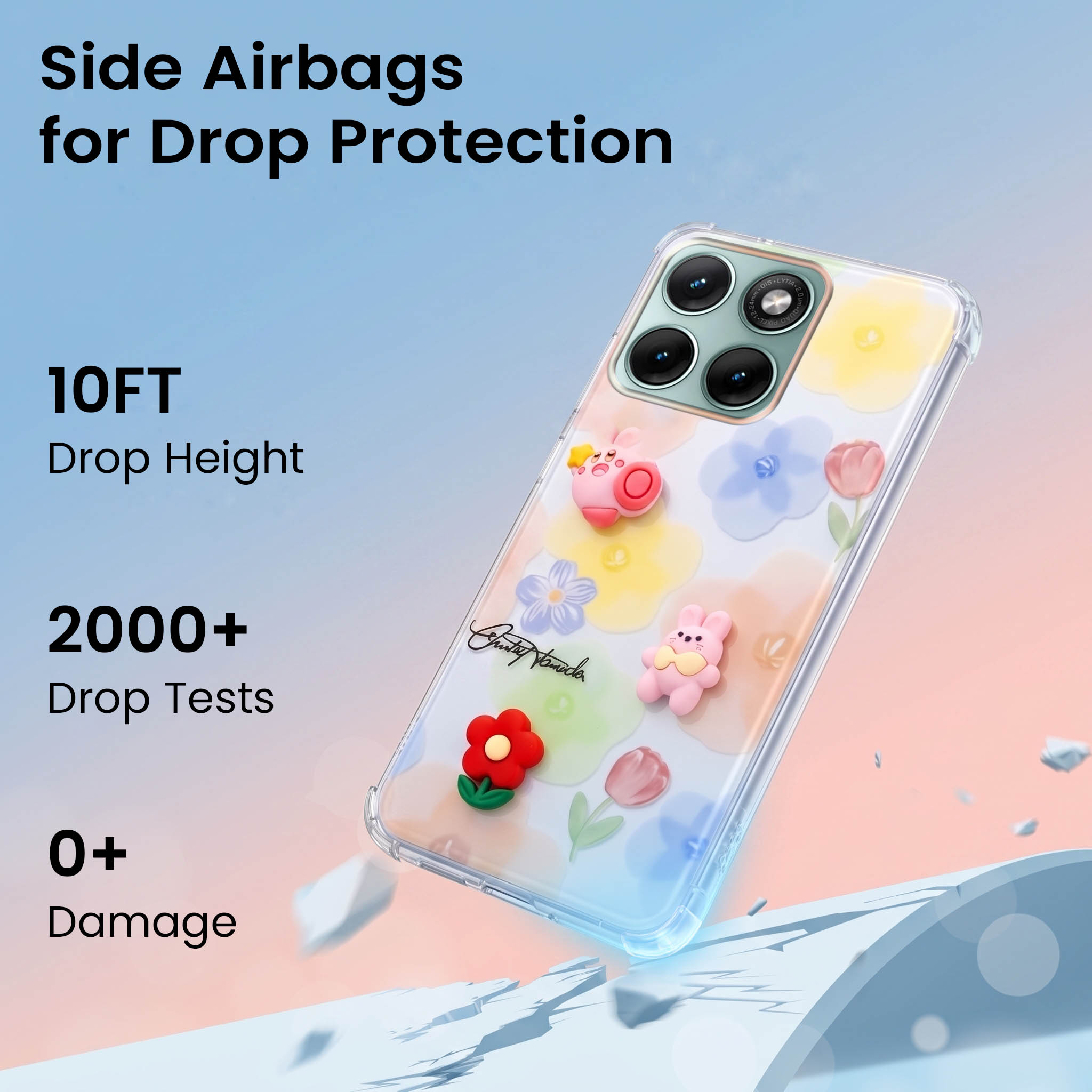 For Motorola Moto Edge 70 Fusion Back Cover Case (3D Cute Cartoons | Hard Back Side Soft | Matte Premium Finish | HD Printing)