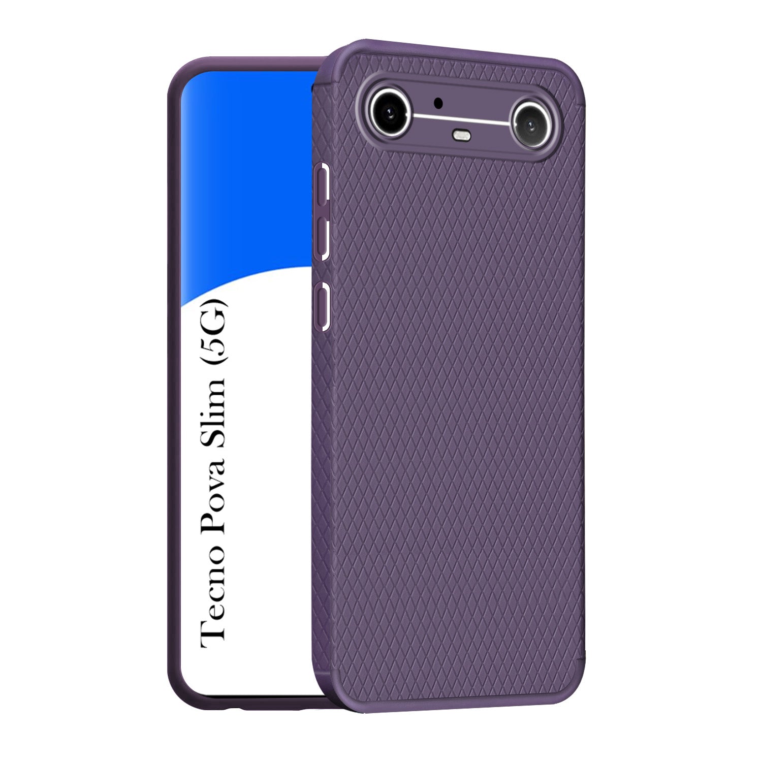 For Tecno Pova Slim Back Cover Case Liquid Silicone (Camera Protection | Side Grip Texture | Soft and Flexible)
