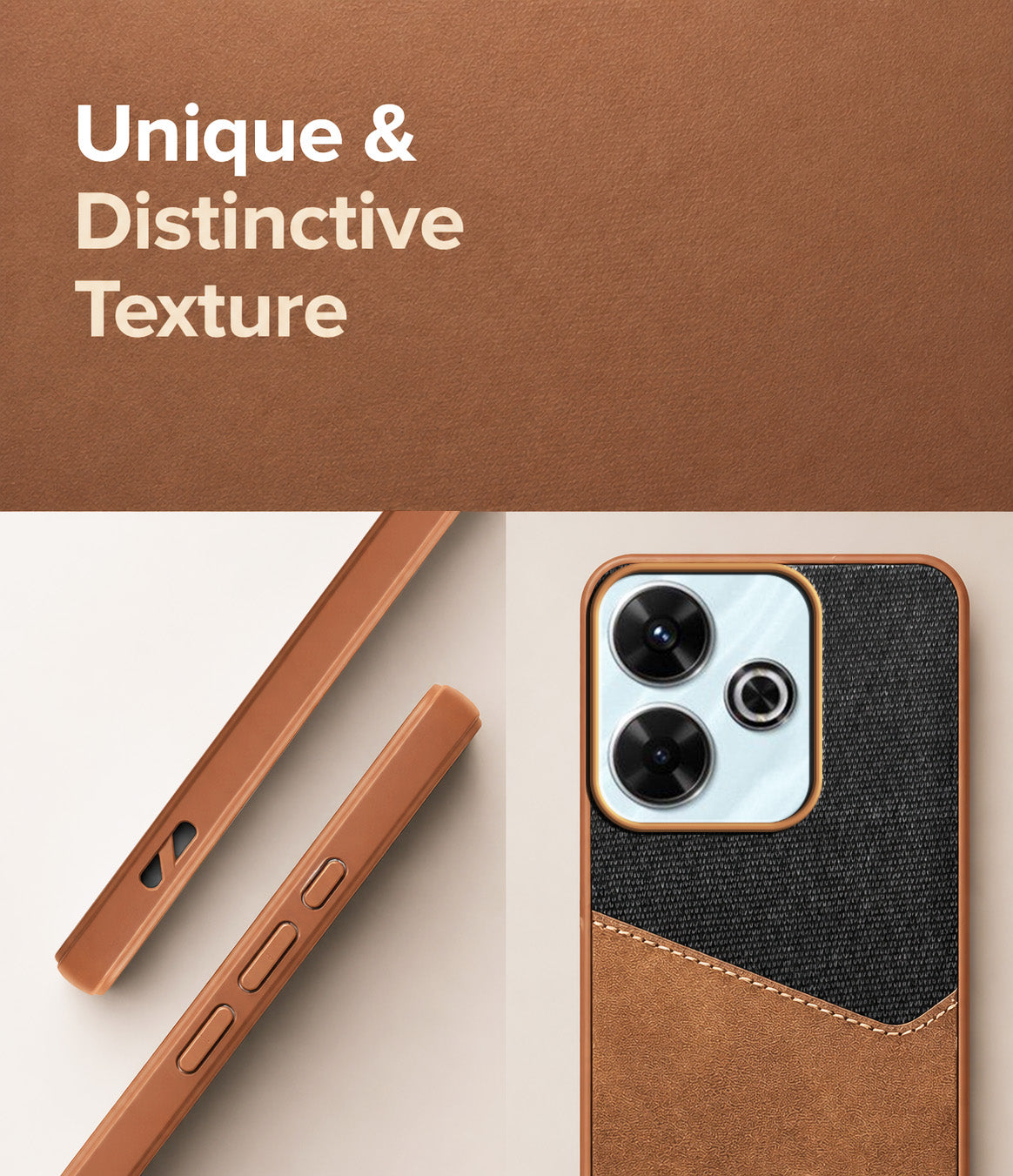 For Xiaomi Mi Redmi 13 4G | 5G Back Cover Case (Dual PU Leather Stitch | Professional Minimalist | Soft and Flexible)