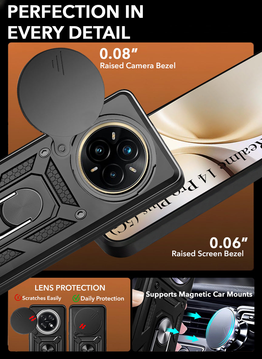 For Realme 14 Pro Plus 5G Back Cover Case (Hybrid Dual Armor Polycarbonate)