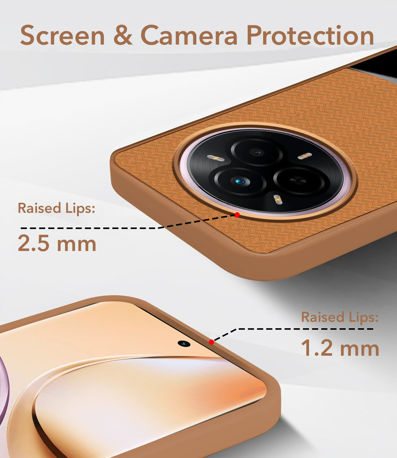 For Realme 14 Pro Back Cover Case (Elegant PU Leather Finish | Premium Minimalist Professional | Camera Protection Bump)