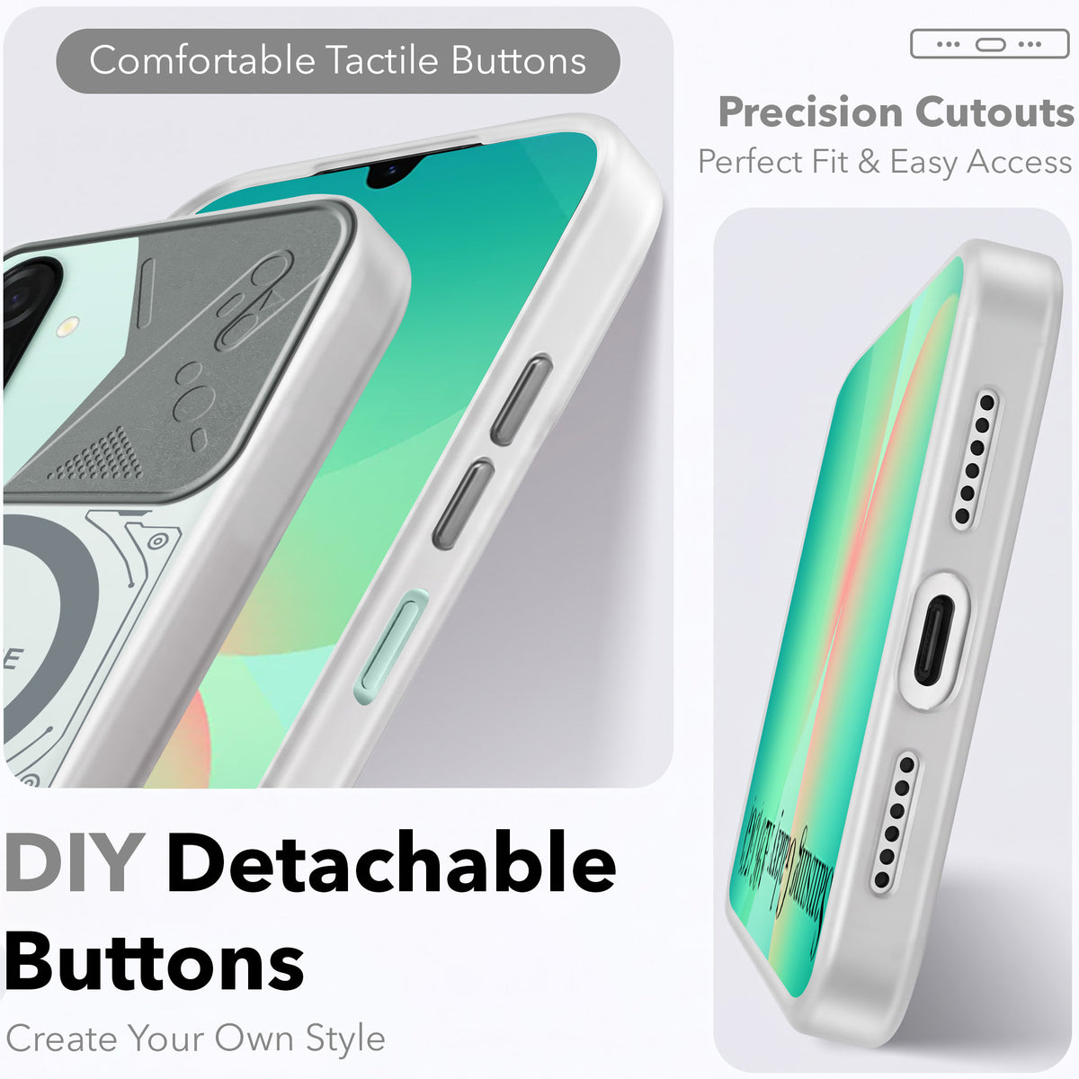 For Samsung Galaxy A26 5G Metallic Back Cover Case (Metallic Camera Protection & Buttons | Translucent Milky Shade | Hard Polycarbonate)