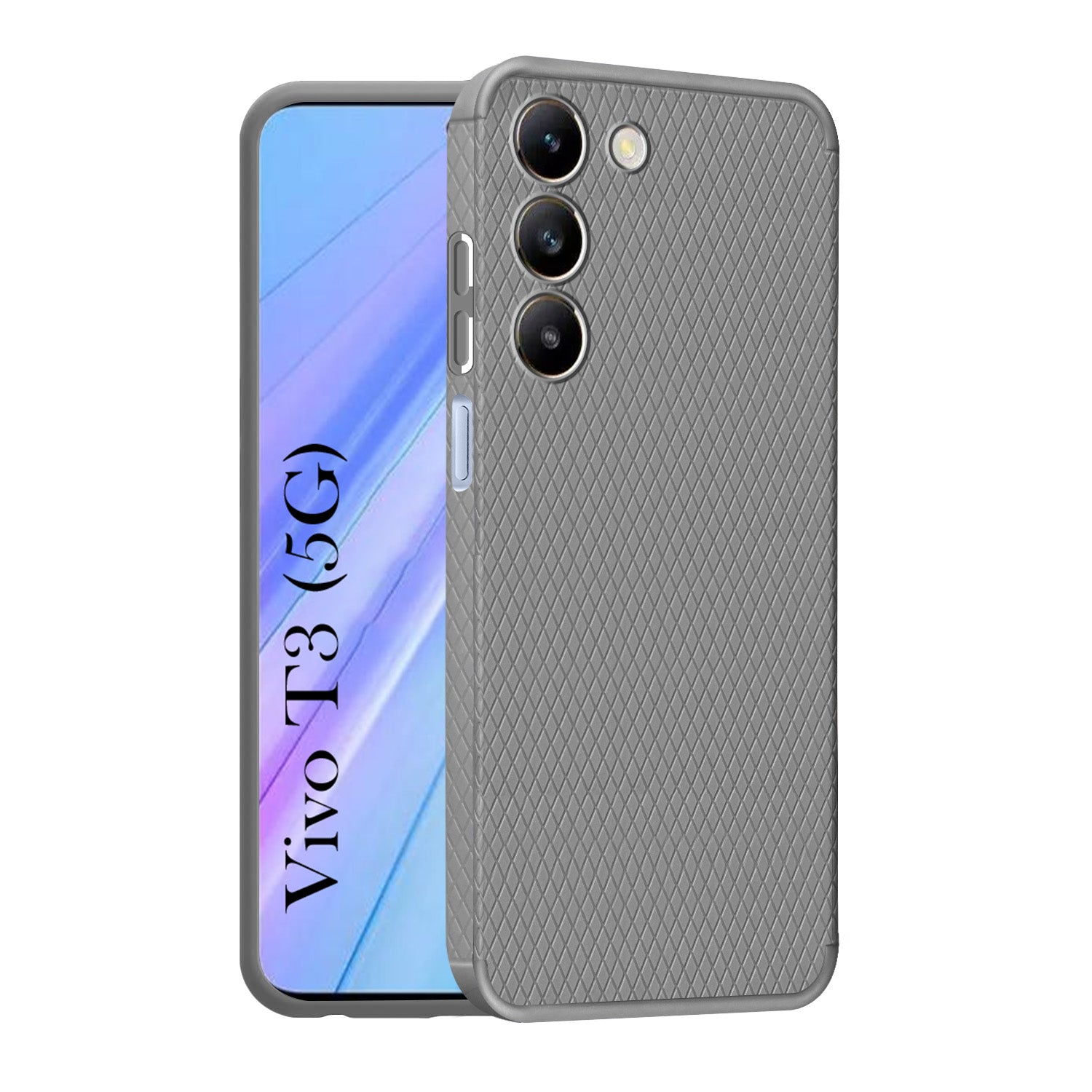 For Vivo T3 5G  Back Cover Case (Liquid Silicone | Side Grip | Camera Protection)
