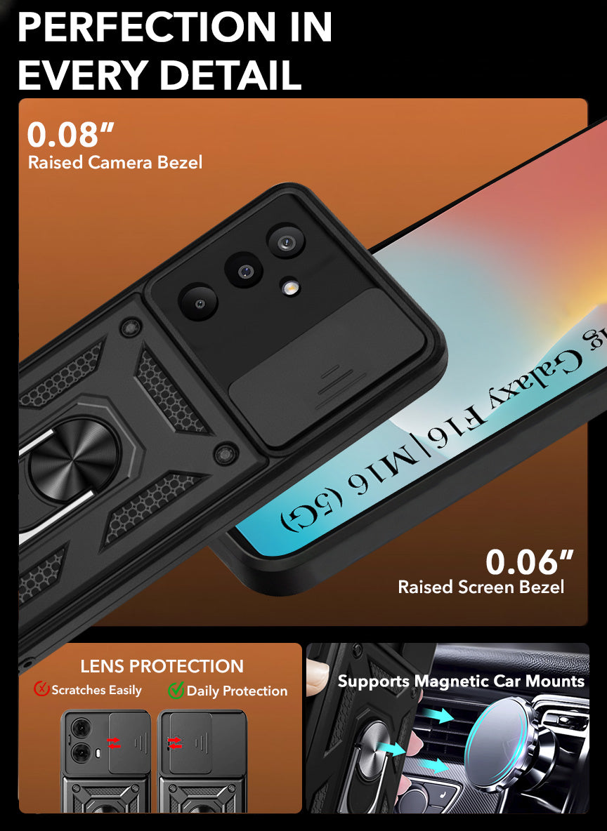 For Samsung Galaxy M16 5G | Samsung Galaxy F16 5G Back Cover Case (Hybrid Dual Armor Polycarbonate)
