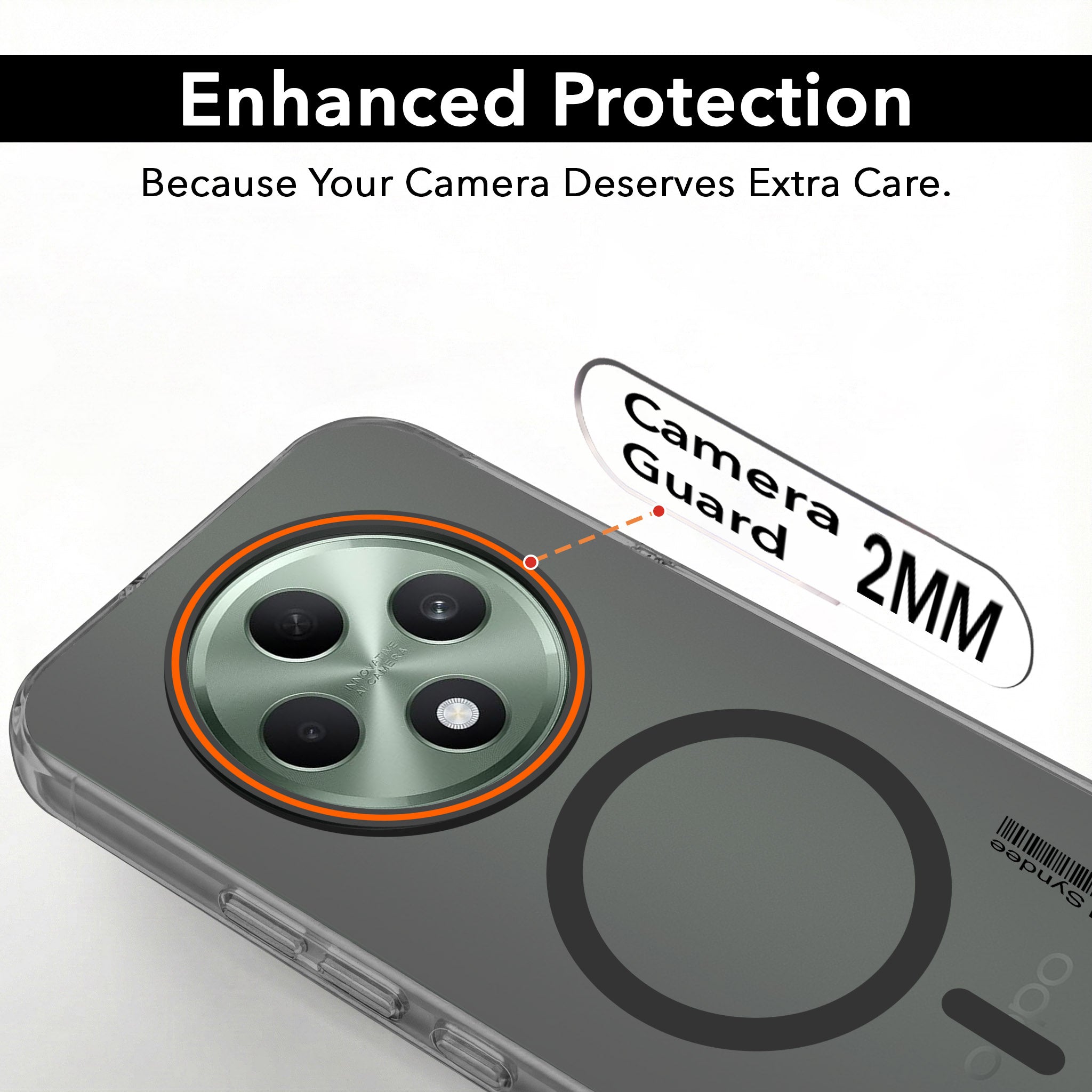 For Oppo Reno 12F Back Cover Case (Soft Touch | Camera Bump Protection | MagSafe Compatible | Matte Finish)