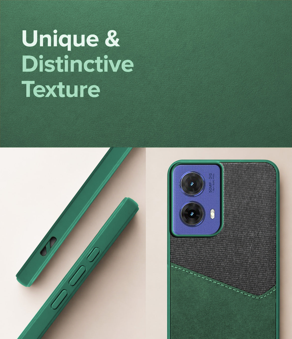 For Motorola Moto G85 Back Cover Case (Dual PU Leather Stitch | Professional Minimalist | Soft and Flexible)
