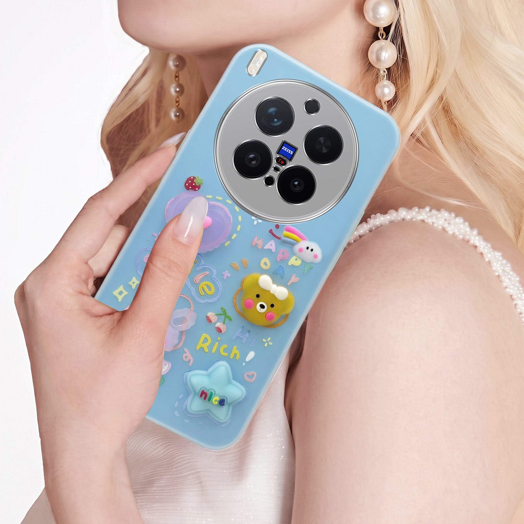 For Vivo X300 Pro Back Cover Case (3D Cute Cartoons | Hard Back Side Soft | Matte Premium Finish | HD Printing)
