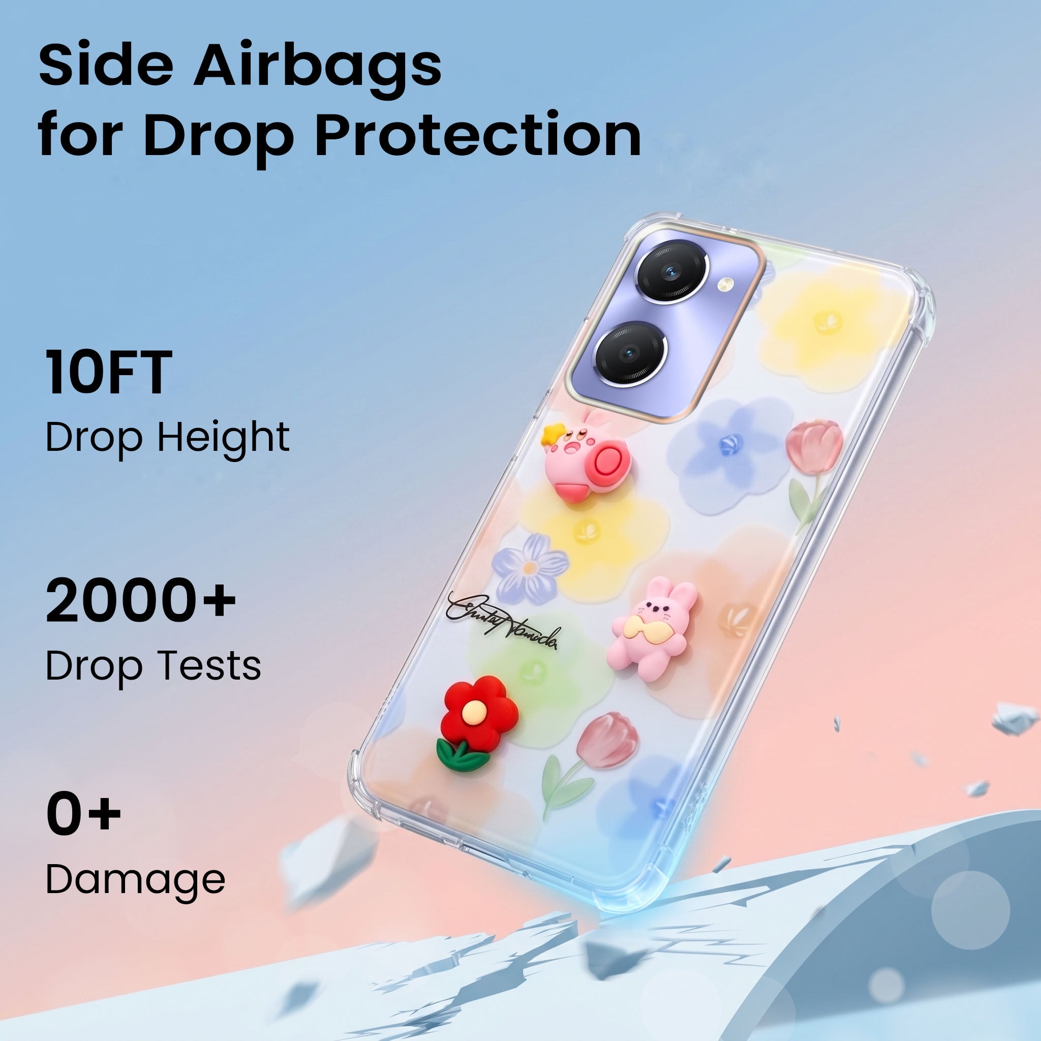 For Vivo Y28s 5G | Vivo T3 Lite 5G Back Cover Case (3D Cute Cartoons | Hard Back Side Soft | Matte Premium Finish | HD Printing)