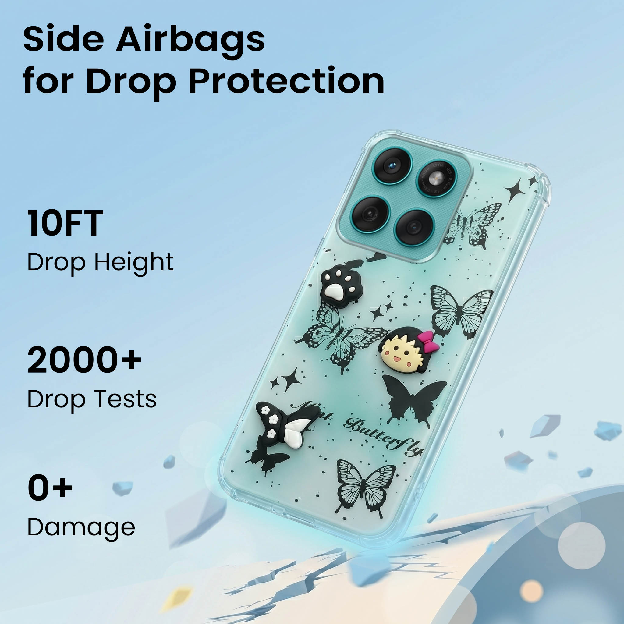 For Motorola Moto Edge 60 Fusion Back Cover Case (3D Cute Cartoons | Hard Back Side Soft | Matte Premium Finish | HD Printing)