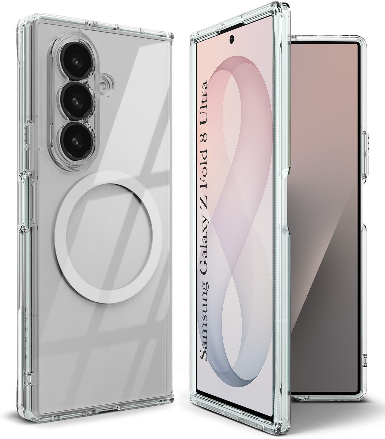For Samsung Galaxy Z Fold 8 Ultra Back Cover Case Crystal Clear Lifetime Anti-Yellow (Magnetic Charging Support | Sleek Crystal Clear)