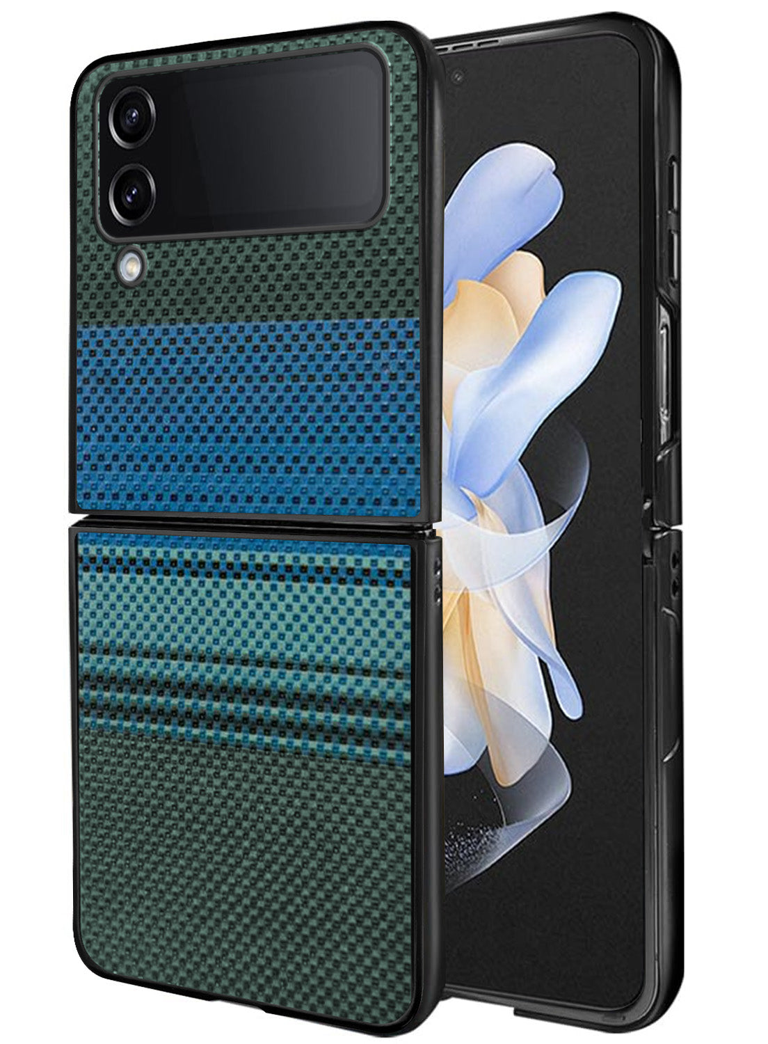For Samsung Galaxy Z Flip 4 5G Back Flip Case Cover (Craft Printed Design | Hybrid Texture | Inside Microfiber Cloth)