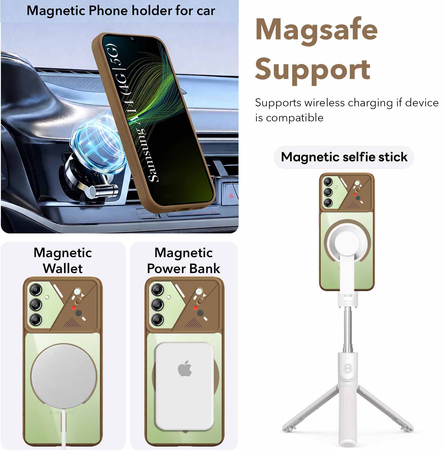 For Samsung Galaxy A14 4G | 5G Back Cover Case Lifetime Anti-Yellow Clear (Camera Protection | Side Grip | Wireless MagSafe Compatible)
