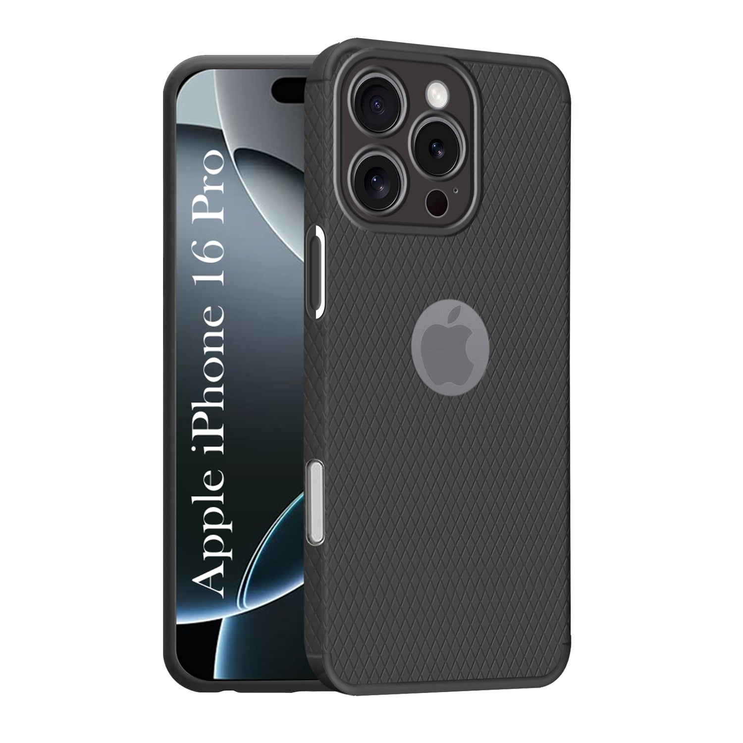 For Apple iPhone 16 Pro Back Cover Case (Liquid Silicone | Side Grip | Camera Protection)