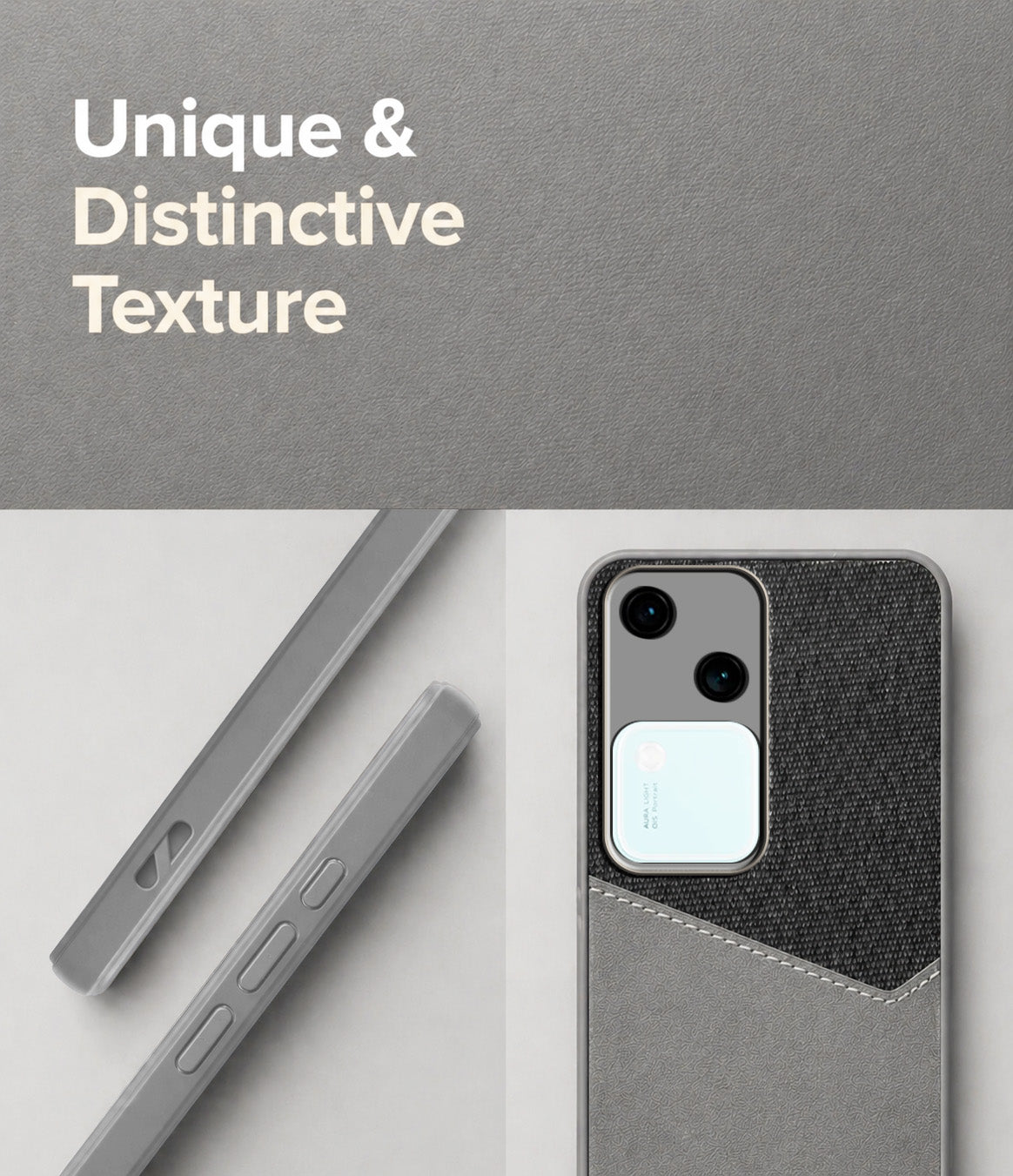 For Vivo V30 Back Cover Case (Dual PU Leather Stitch | Professional Minimalist | Soft and Flexible)