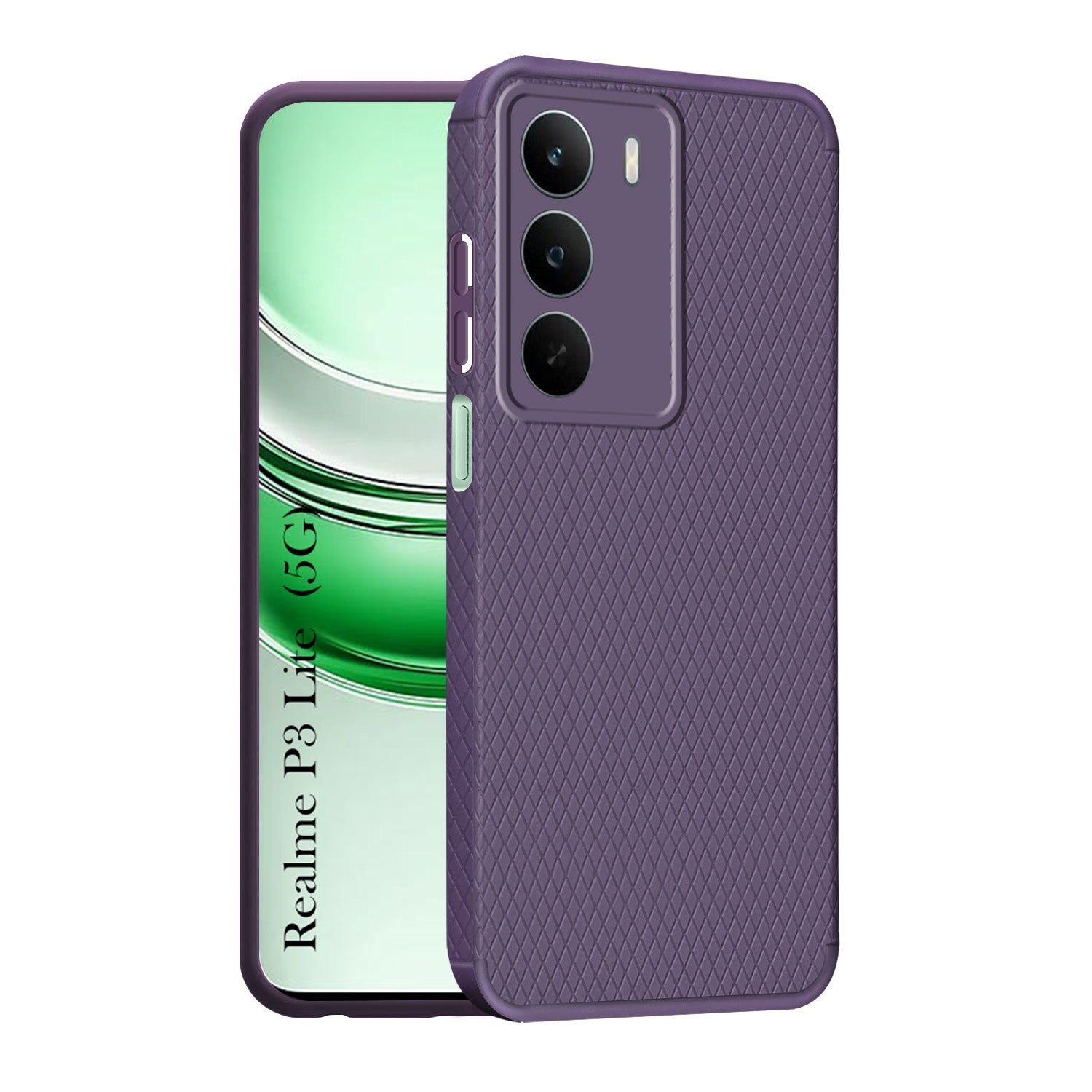 For Realme P3 Lite Back Cover Case (Camera Protection | Side Grip Texture | Soft and Flexible)