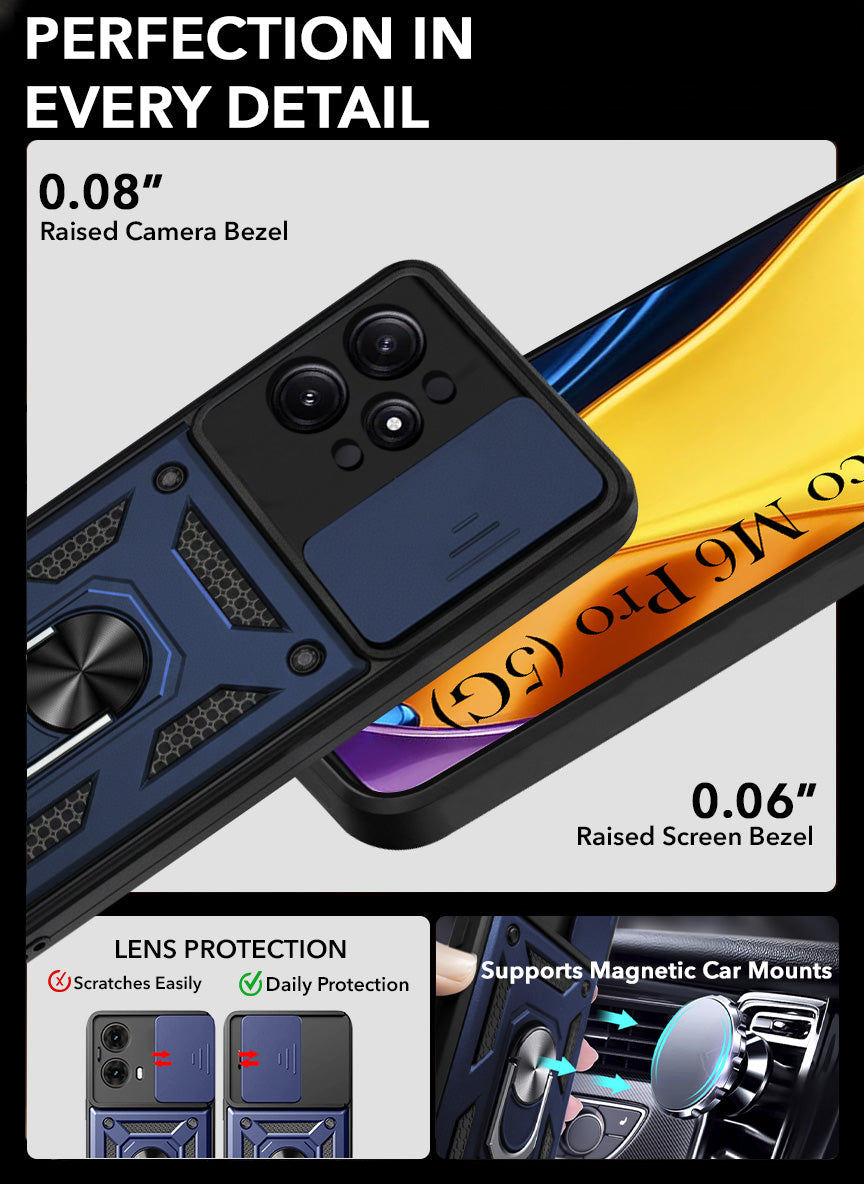 For Poco M6 Pro Back Cover Case (Hybrid Dual Armor Polycarbonate)