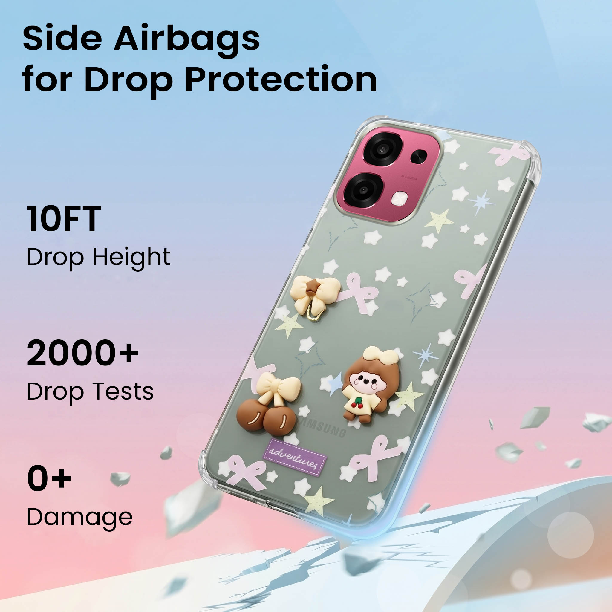For Oppo F31 5G | Oppo F33 5G Back Cover Case (3D Cute Cartoons | Hard Back Side Soft | Matte Premium Finish | HD Printing)