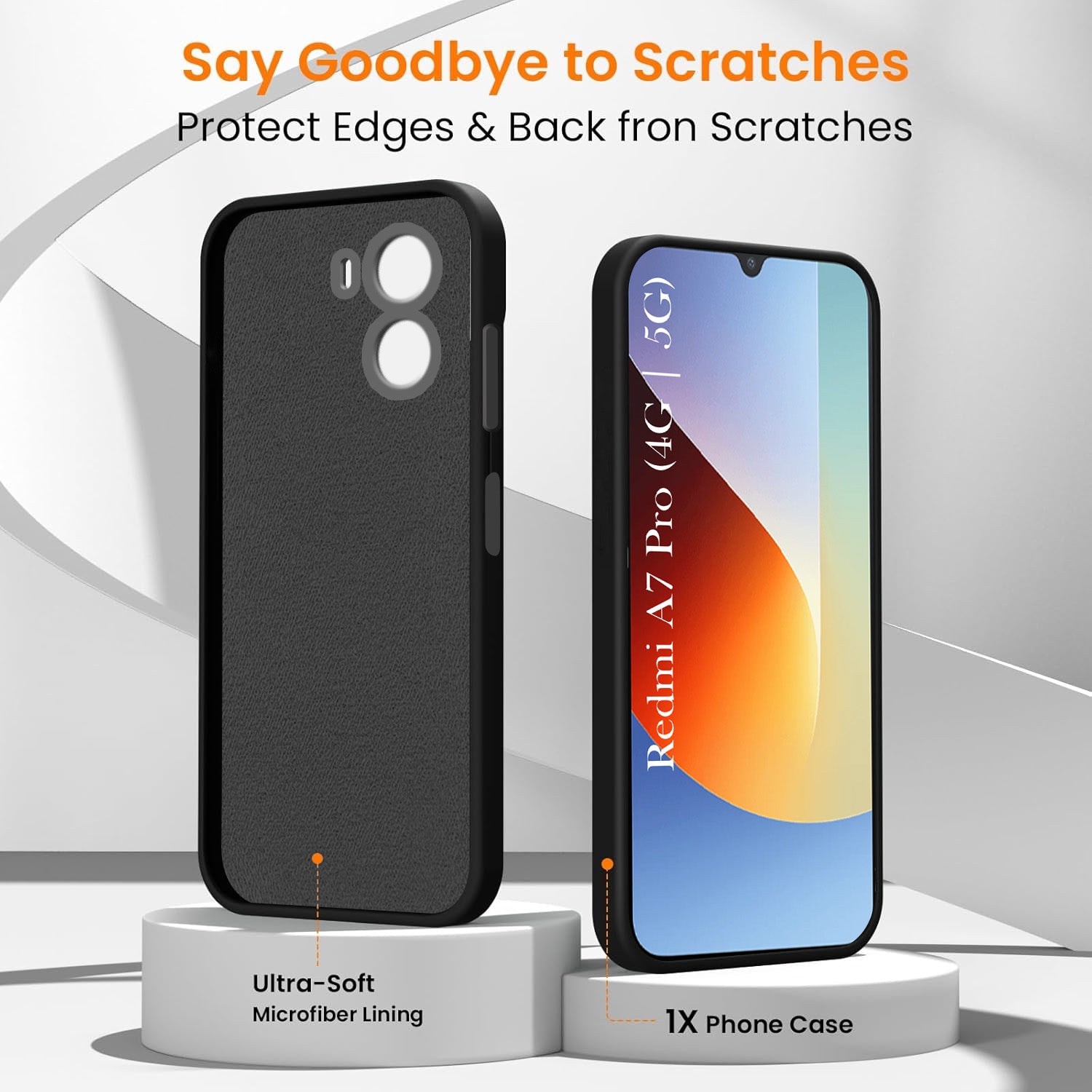 For Redmi A7 Pro 5G Back Cover Case Rubberised (Textured Grip Design| Micro-Fiber Cloth Inside | Slim and Light Weight | Soft Touch and Feel)