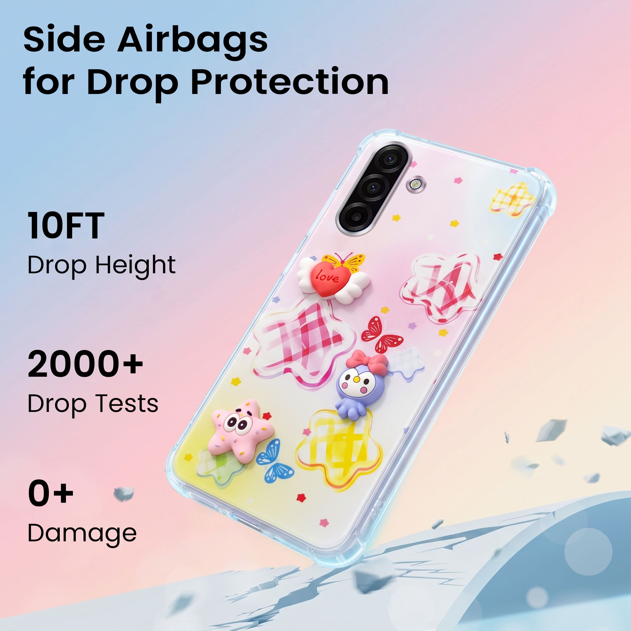 For Samsung Galaxy A17 | Samsung F17 | Samsung M17 5G Back Cover Case (3D Cute Cartoons | Hard Back Side Soft | Matte Premium Finish | HD Printing)