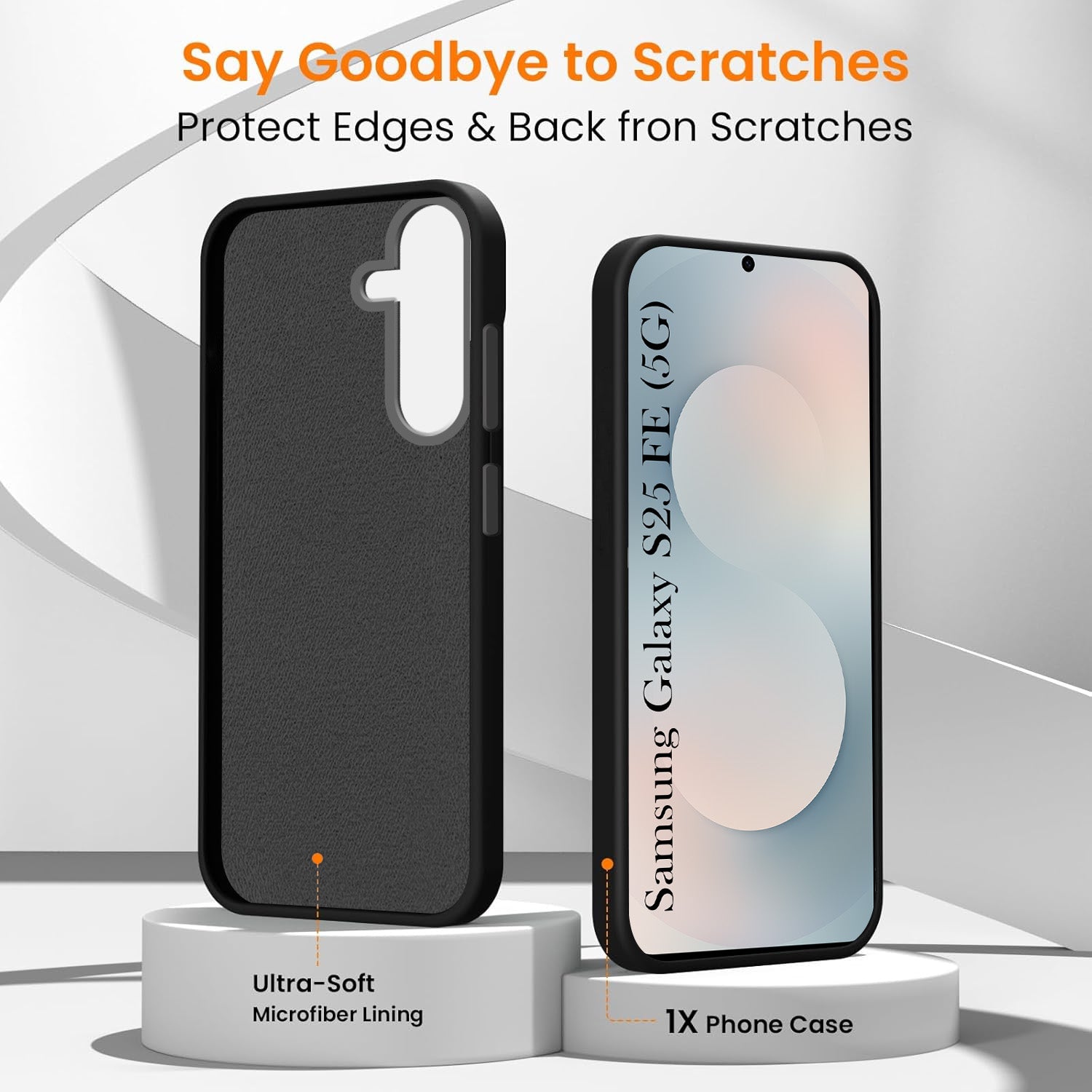 For Samsung Galaxy S25 FE Back Cover Case (Textured Grip Design | Micro-Fiber Cloth Inside | Slim and Light Weight | Soft Touch and Feel)