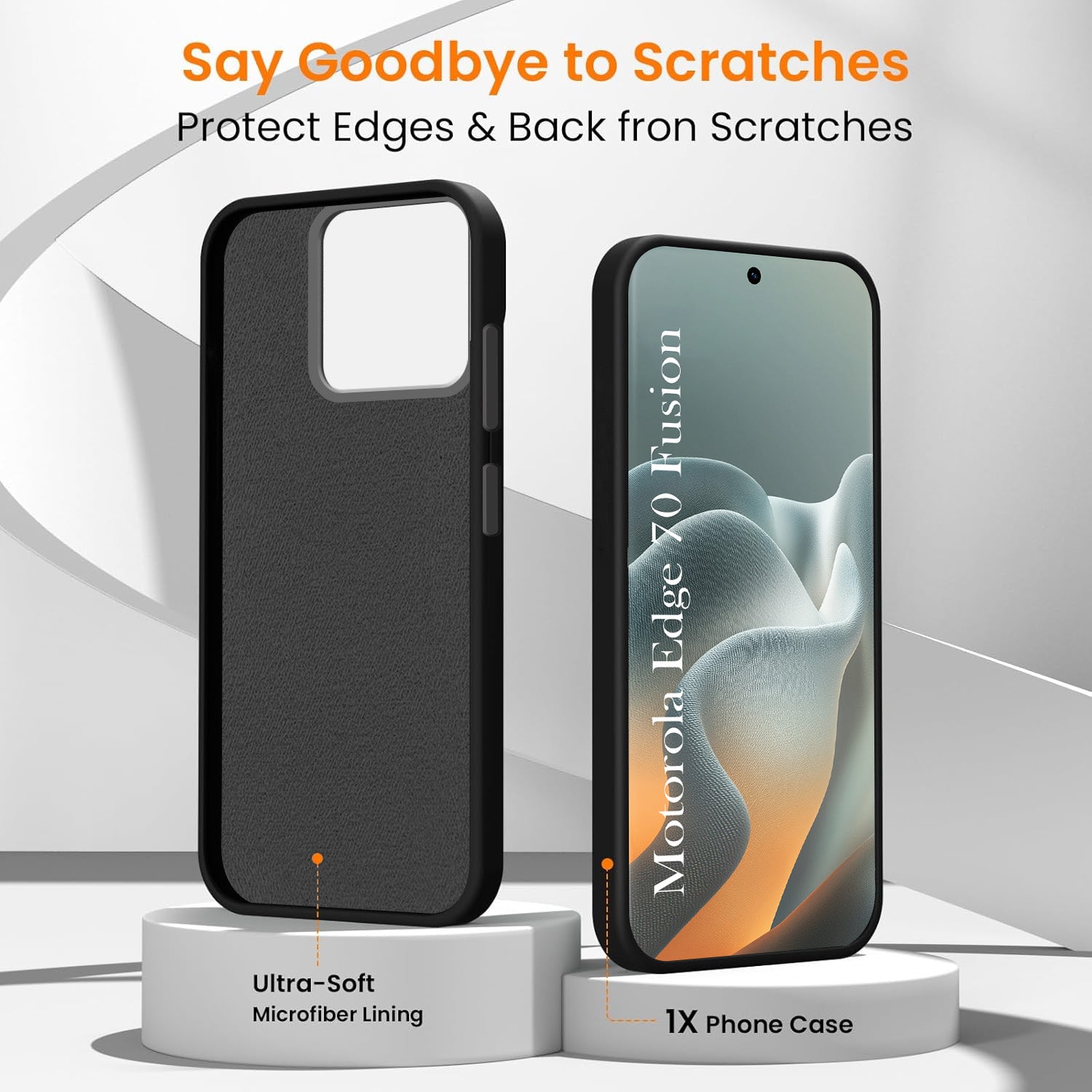 For Motorola Moto Edge 70 Fusion Back Cover Case Rubberised (Textured Grip Design | Micro-Fiber Cloth Inside | Slim and Light Weight | Soft Touch and Feel)
