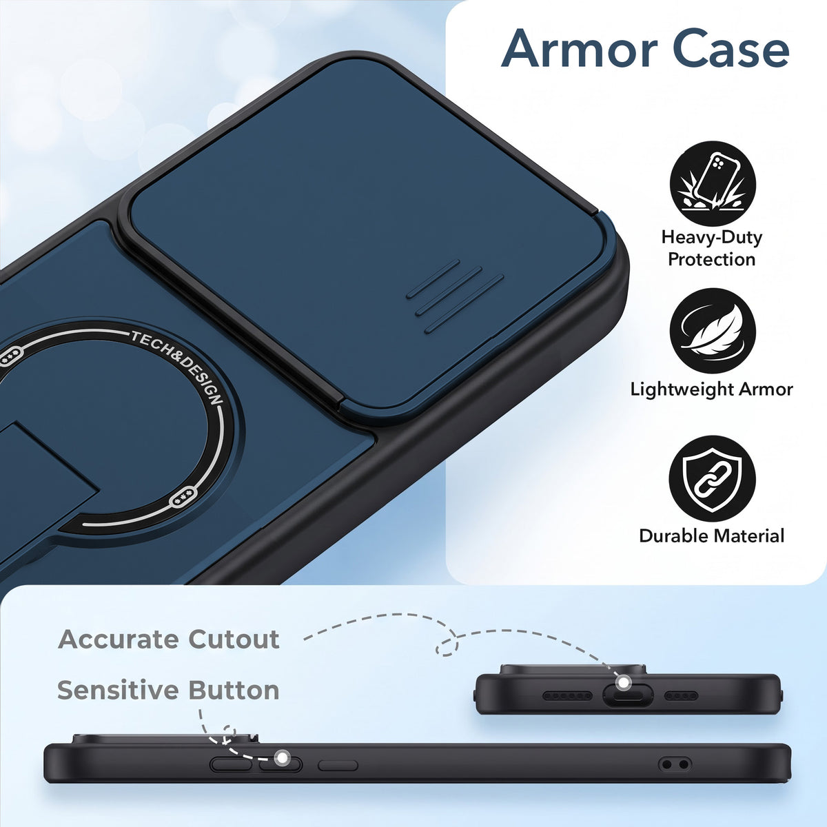 For Samsung Galaxy S25 Ultra Back Case Cover Metallic (Hybrid Armor Kickstand | Sliding Shutter Camera Protection | MagSafe Compatible)