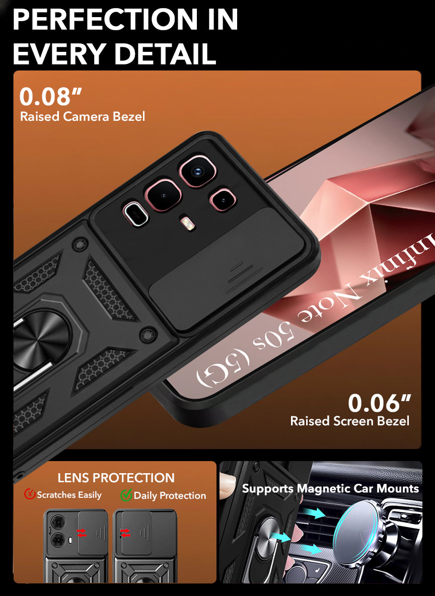For Infinix Note 50s Back Cover Case (Hybrid Dual Armor Polycarbonate)