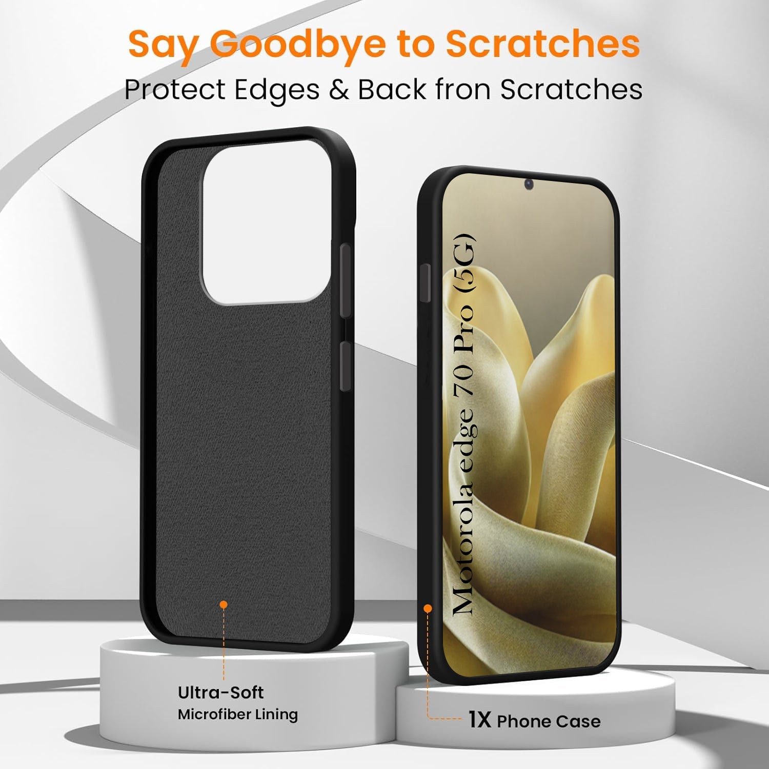 For Motorola Moto Edge 70 Pro Back Cover Case Rubberised (Textured Grip Design| Micro-Fiber Cloth Inside | Slim and Light Weight | Soft Touch and Feel)