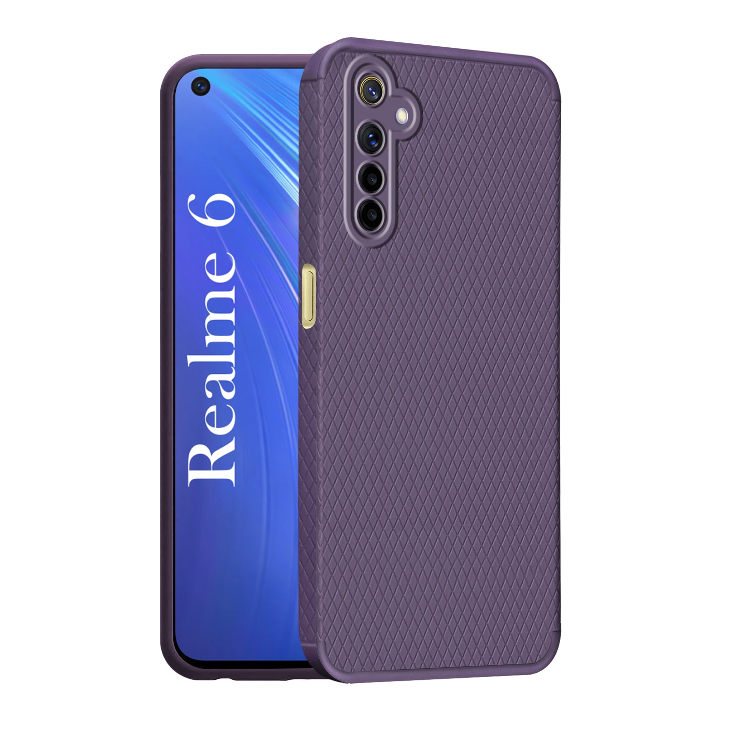 For Realme 6 Back Cover Case Liquid Silicone (Camera Protection | Side Grip Texture | Soft and Flexible)
