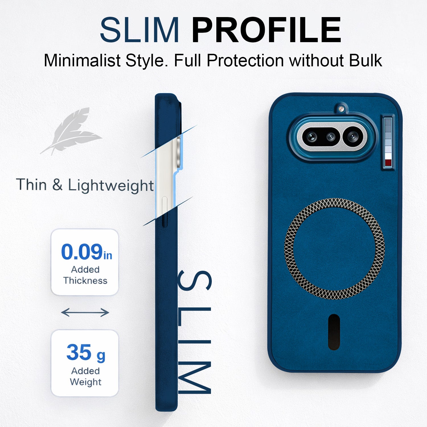 For Nothing Phone 4A 5G Back Cover Case Leather Finish (MagSafe Compatible Wireless Charging | Soft Touch | Camera Bump Protection)