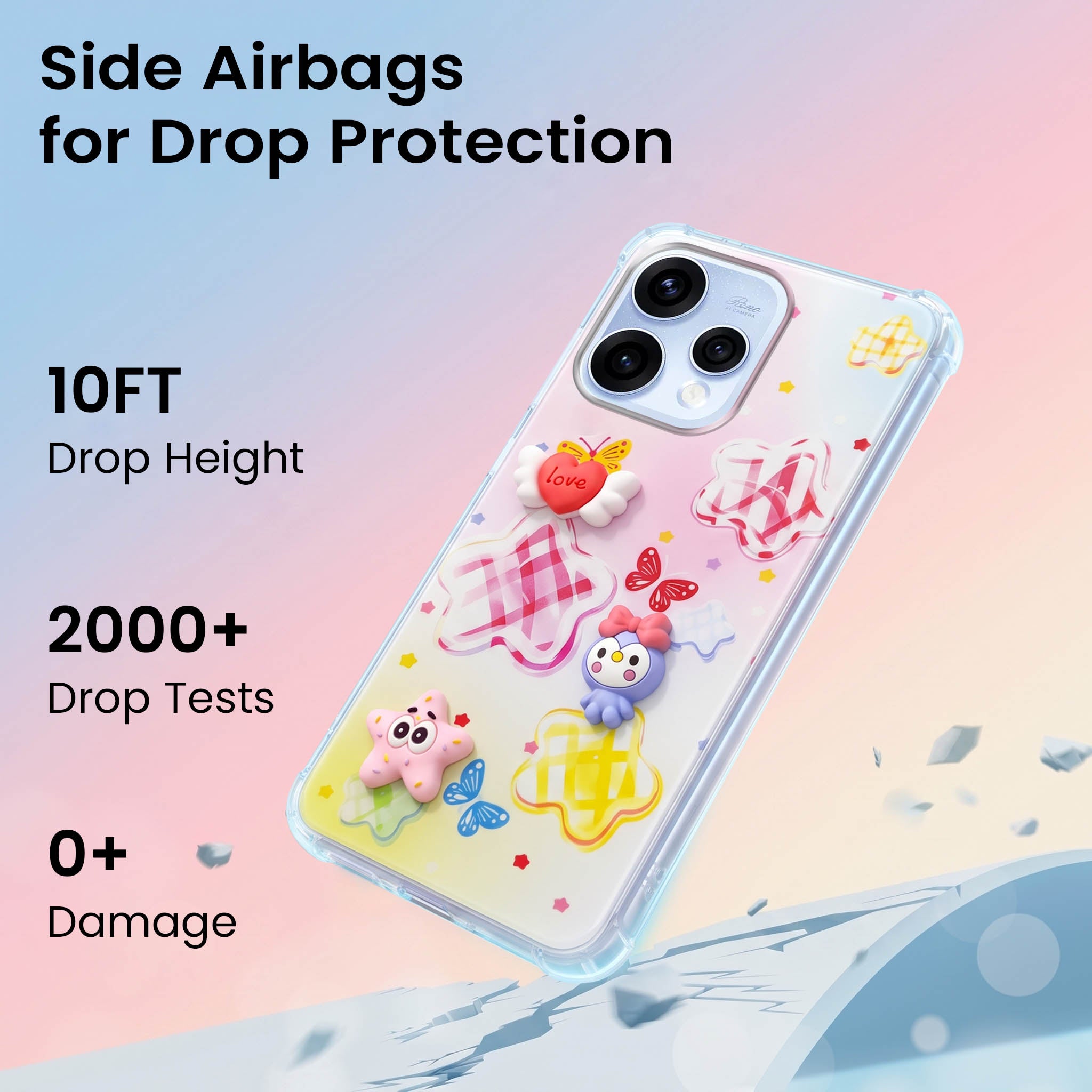 For Oppo Reno15 5G | Oppo Reno 15 5G Back Cover Case (3D Cute Cartoons | Hard Back Side Soft | Matte Premium Finish | HD Printing)