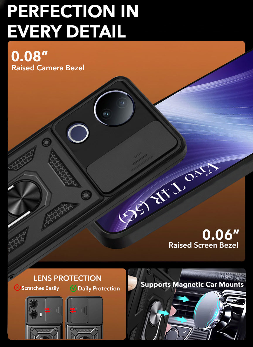 For Vivo T4R Back Cover Case (Hybrid Dual Armor Polycarbonate)