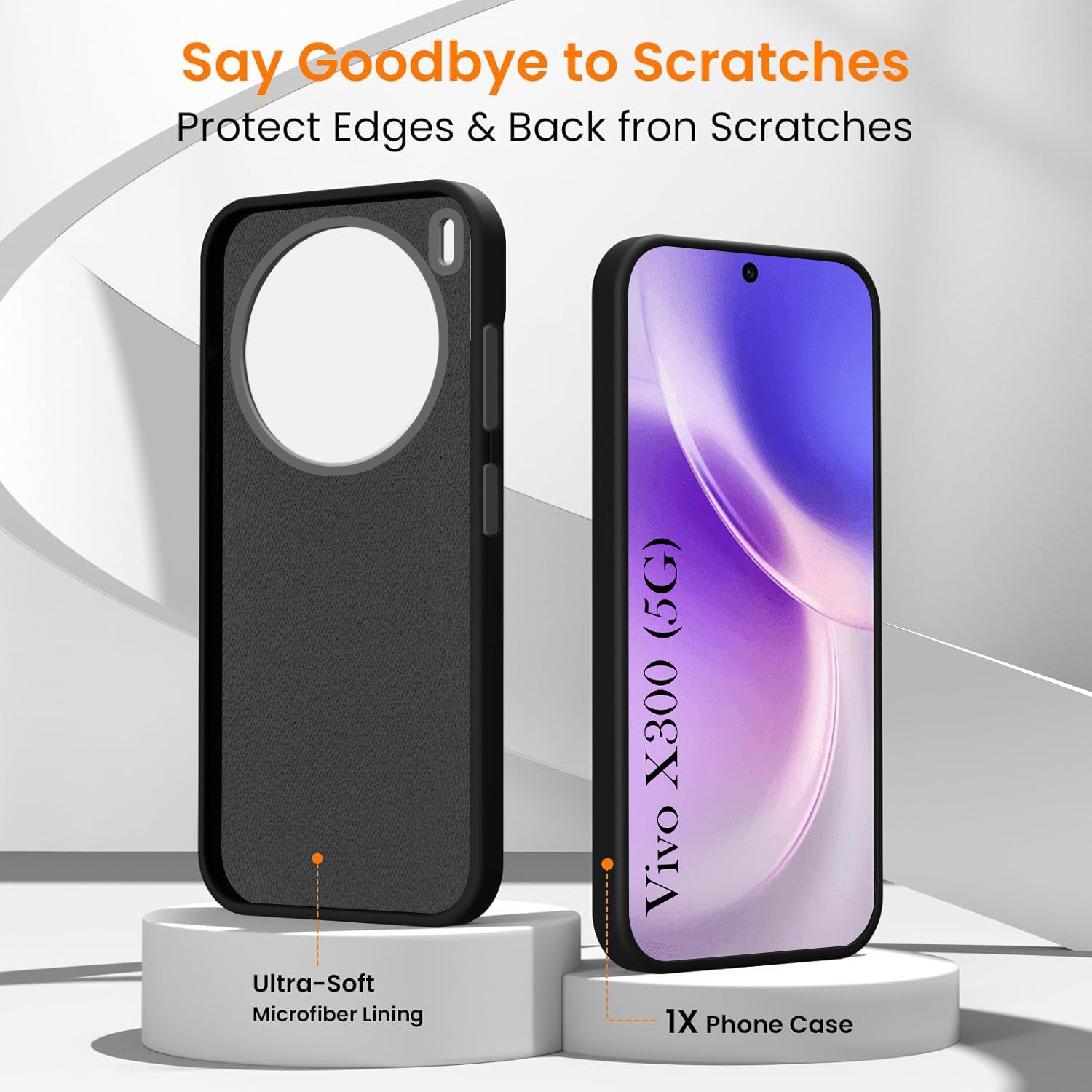 For Vivo X300 5G Rubberised (Textured Grip Design | Micro-Fiber Cloth Inside | Slim and Light Weight | Soft Touch and Feel)