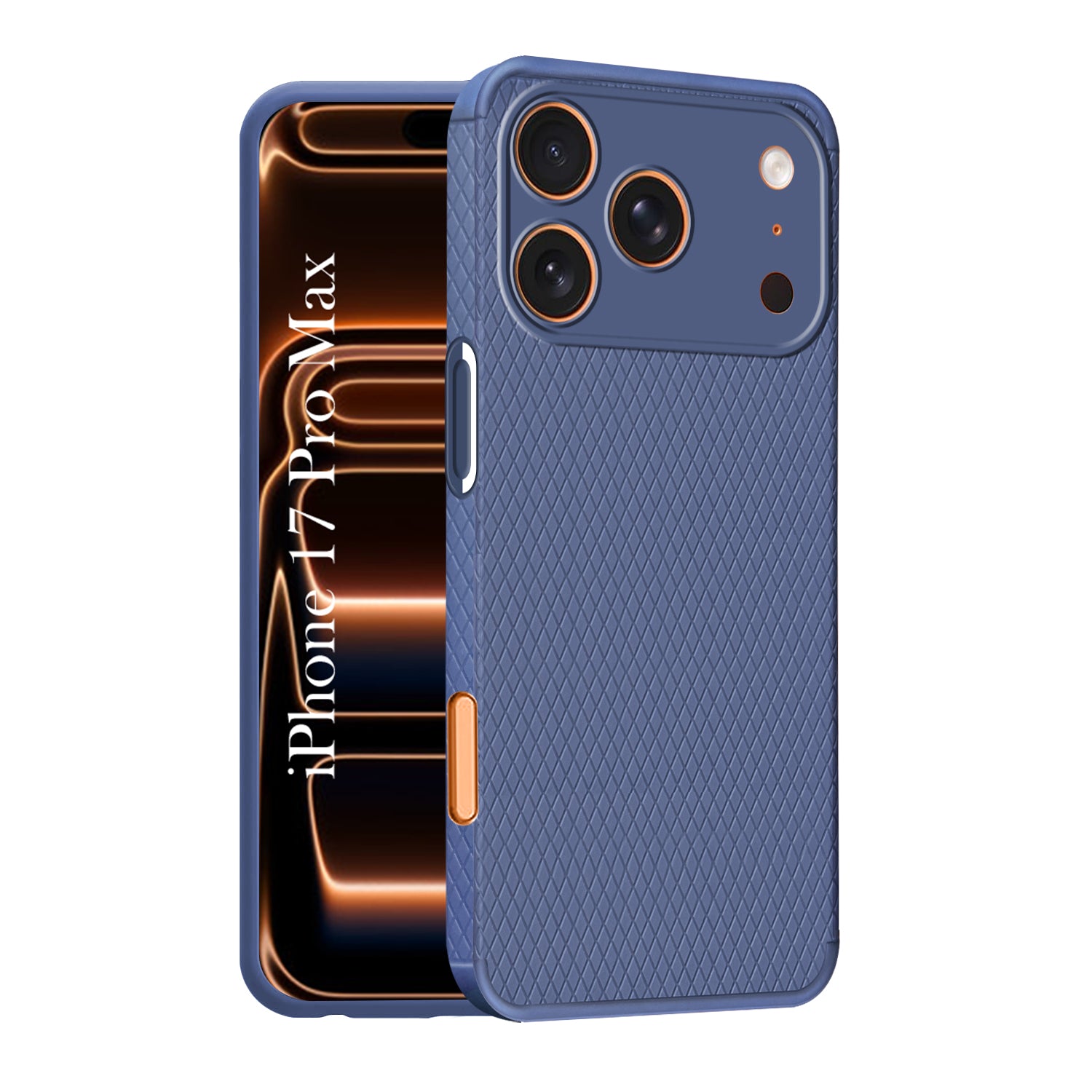 For Apple iPhone 17 Pro Max Back Cover Case (Camera Protection | Side Grip Texture | Soft and Flexible)
