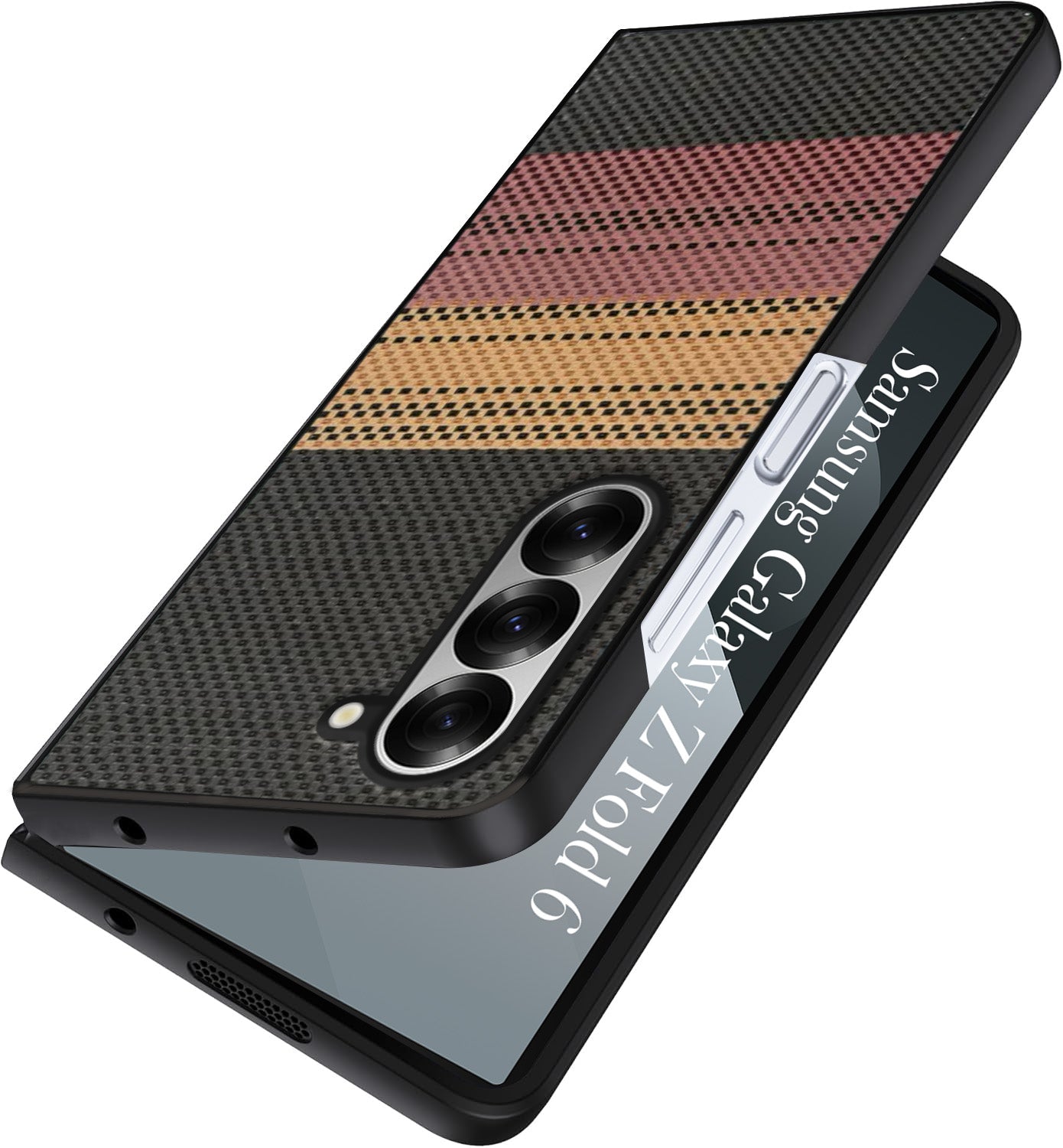 For Samsung Galaxy Z Fold 6 5G Back Flip Case Cover (Craft Printed Design | Hybrid Texture | Inside Microfiber Cloth)