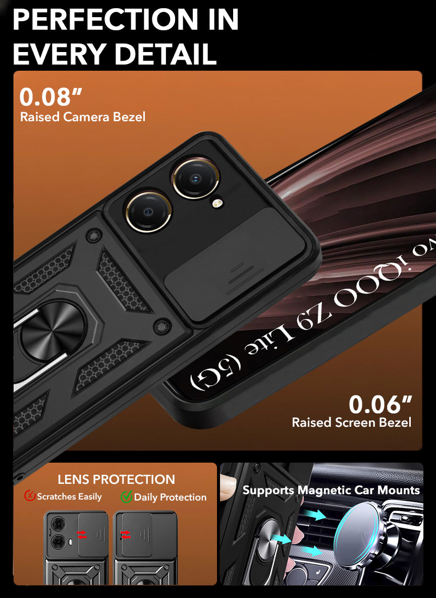 For Vivo iQOO Z9 Lite 5G Back Cover Case (Hybrid Dual Armor Polycarbonate)