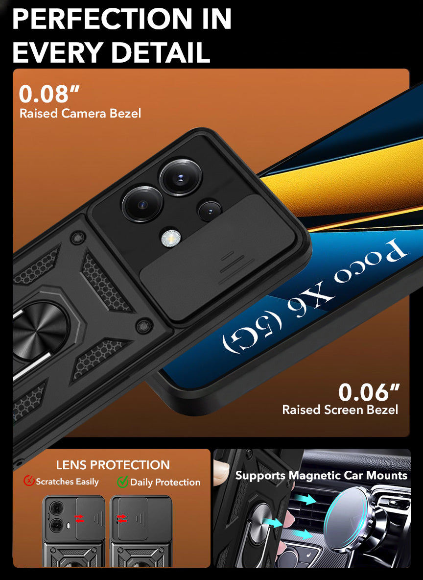 For Poco X6 5G  Back Cover Case (Hybrid Dual Armor Polycarbonate)