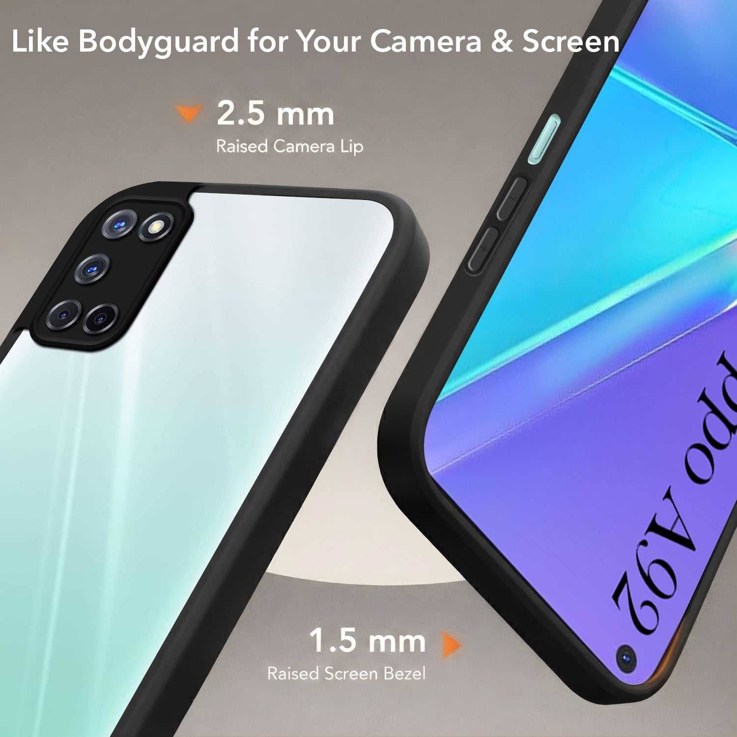 For Oppo A92 Back Cover Case (Built-in Stand | Lifetime Anti Yellow | Kickstand Shockproof | Camera Protection | MagSafe Compatible)