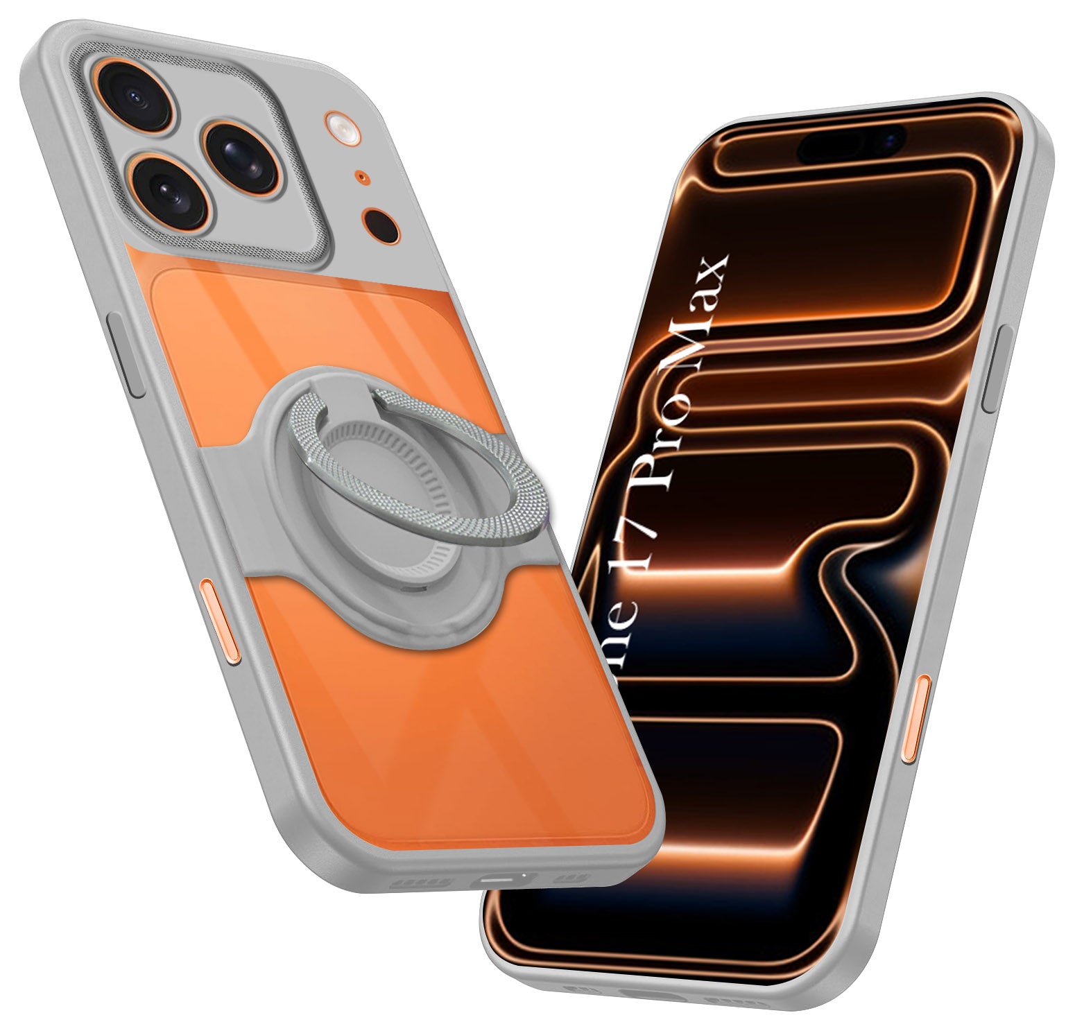 For Apple iPhone 17 Pro Max Back Cover Case with stand (Built-in Ring Holder Kickstand | Lifetime Anti Yellow | Camera Protection)
