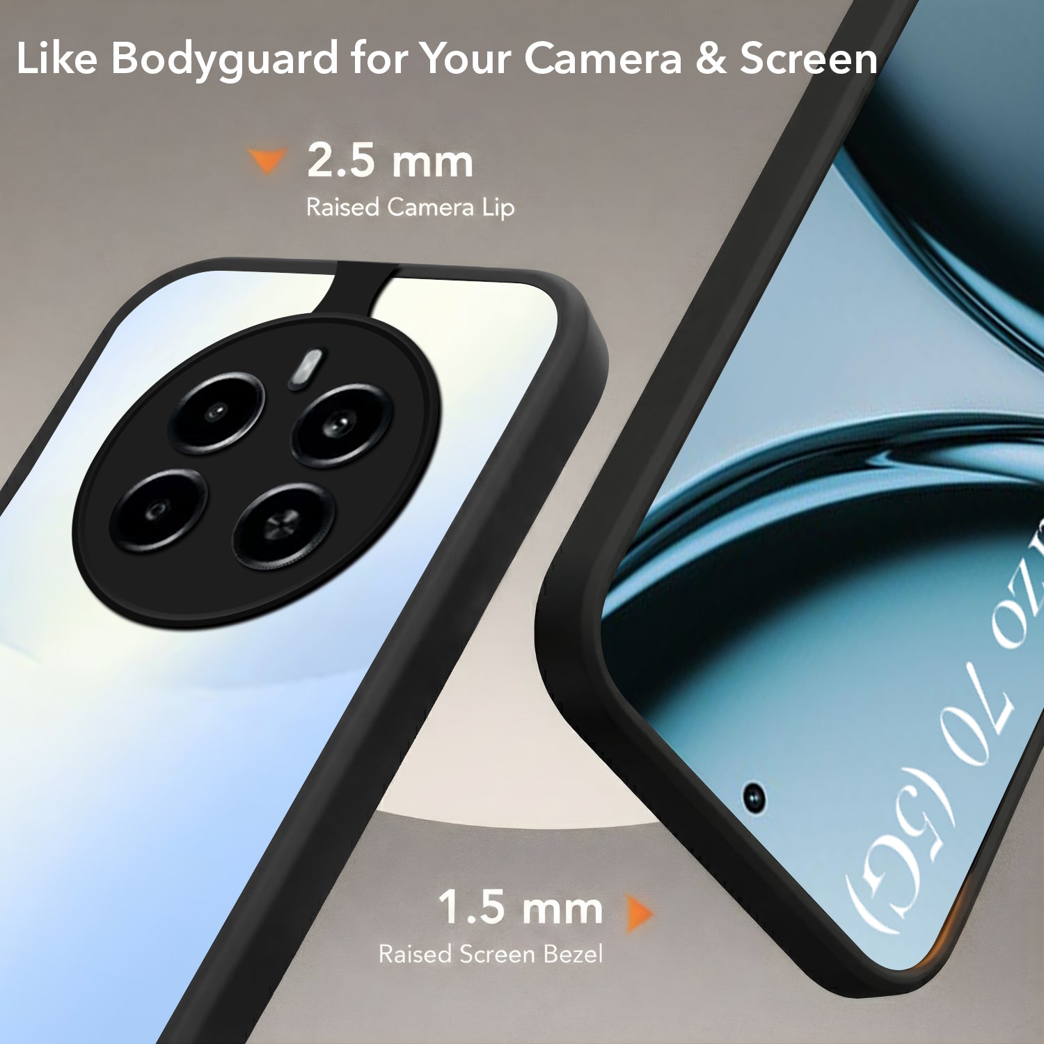 For Realme Narzo 70 5G Back Cover Case (Built-in Stand | Lifetime Anti Yellow | Kickstand Shockproof | Camera Protection | MagSafe Compatible)