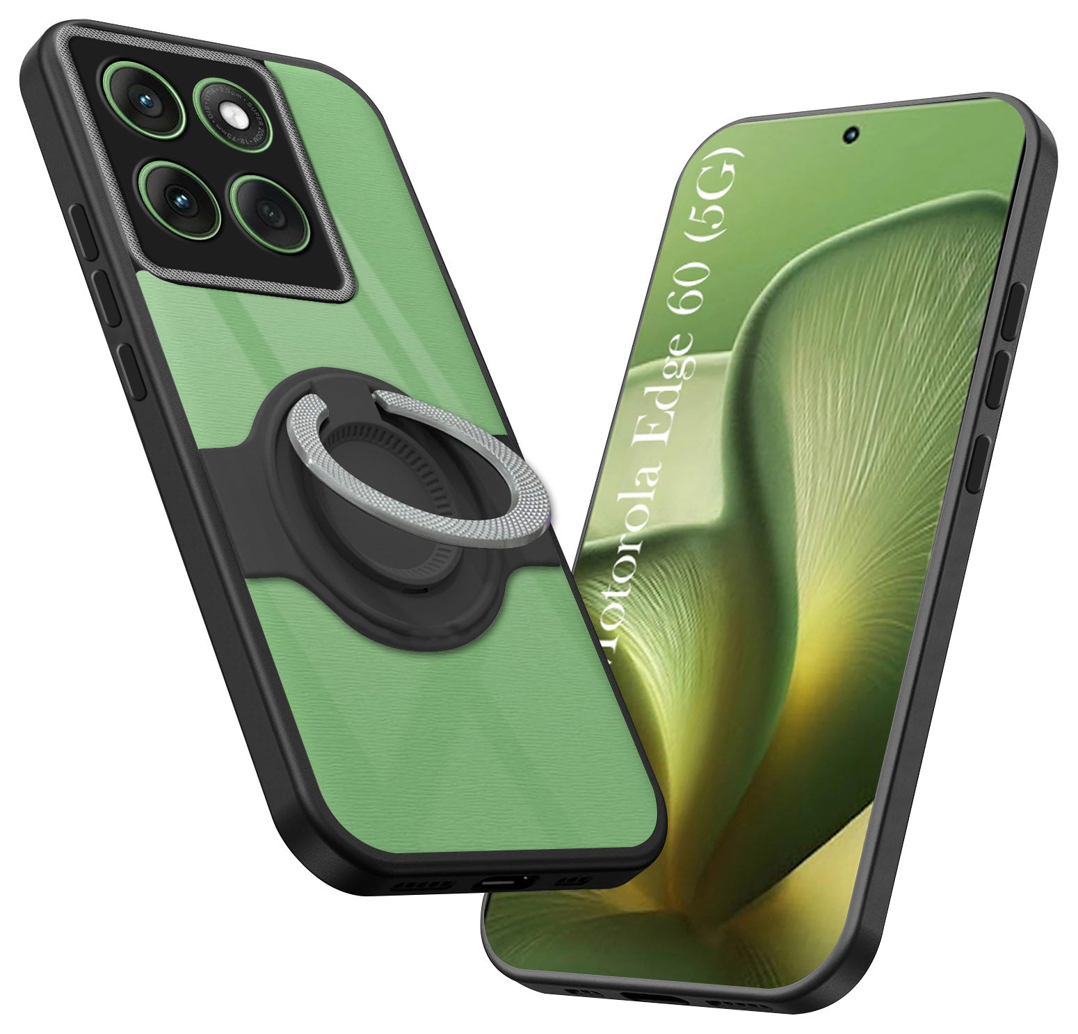 For Motorola Moto Edge 60 Back Cover Case with stand (Built-in Ring Holder Kickstand | Lifetime Anti Yellow | Camera Protection)
