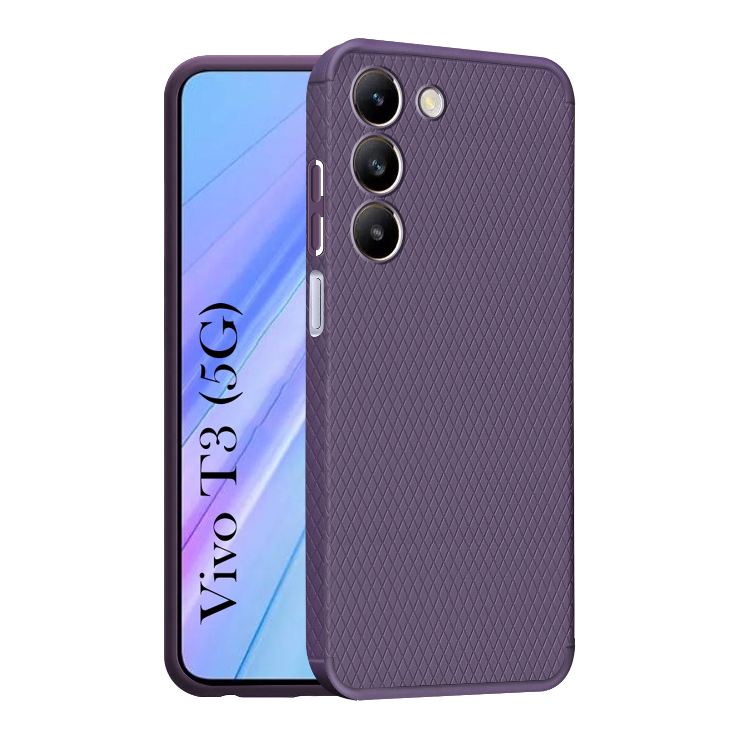 For Vivo T3 5G  Back Cover Case (Liquid Silicone | Side Grip | Camera Protection)