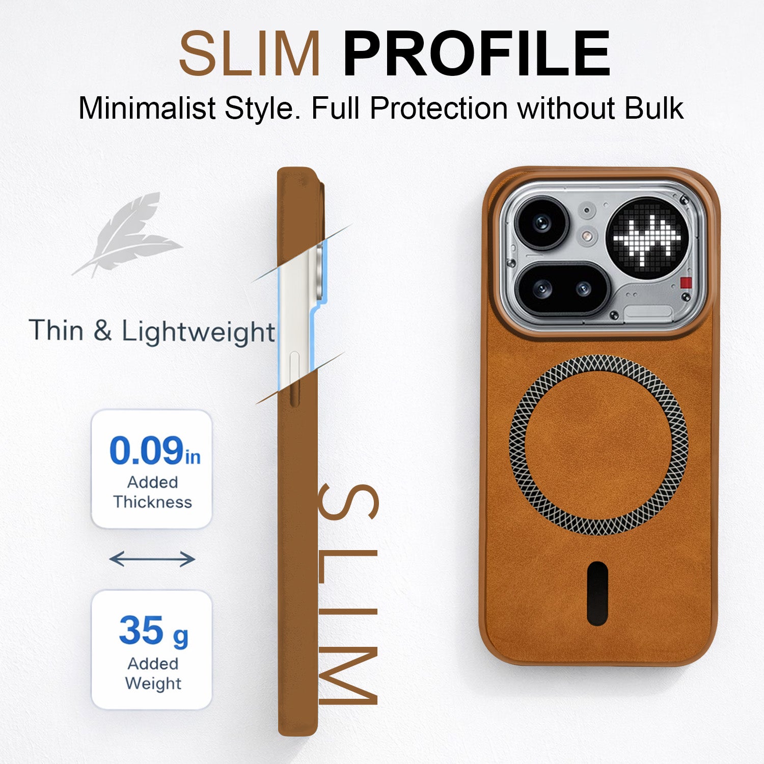 For Nothing Phone 4A Pro 5G Back Cover Case Leather Finish (MagSafe Compatible Wireless Charging | Soft Touch | Camera Bump Protection)