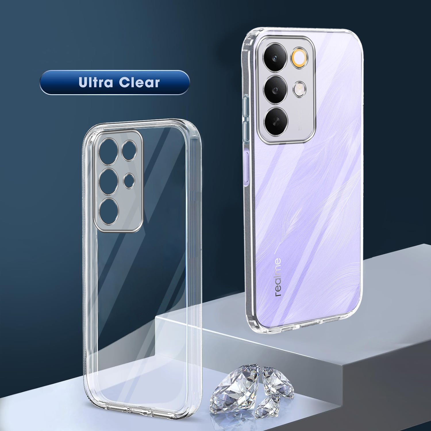 For Realme C85 5G | Realme Narzo 90x Back Cover Case Silicone (Clear Shockproof Case with Camera Protection | Soft and Flexible | Transparent)