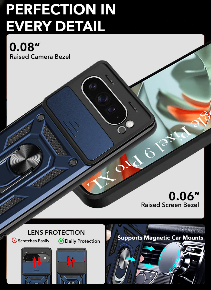 For Google Pixel 9 Pro XL Back Cover Case (Hybrid Dual Armor Polycarbonate)