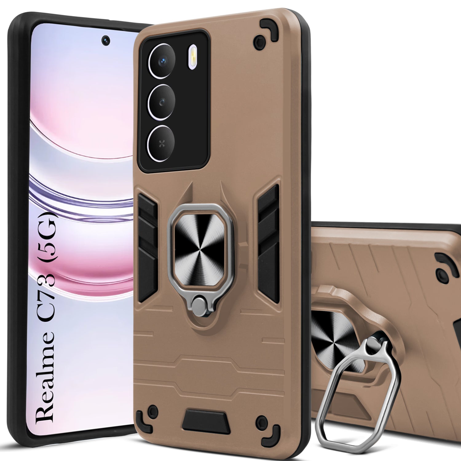 For Realme C73 Back Cover Case (Shockproof Polycarbonate Dual Layer Hybrid Armor)