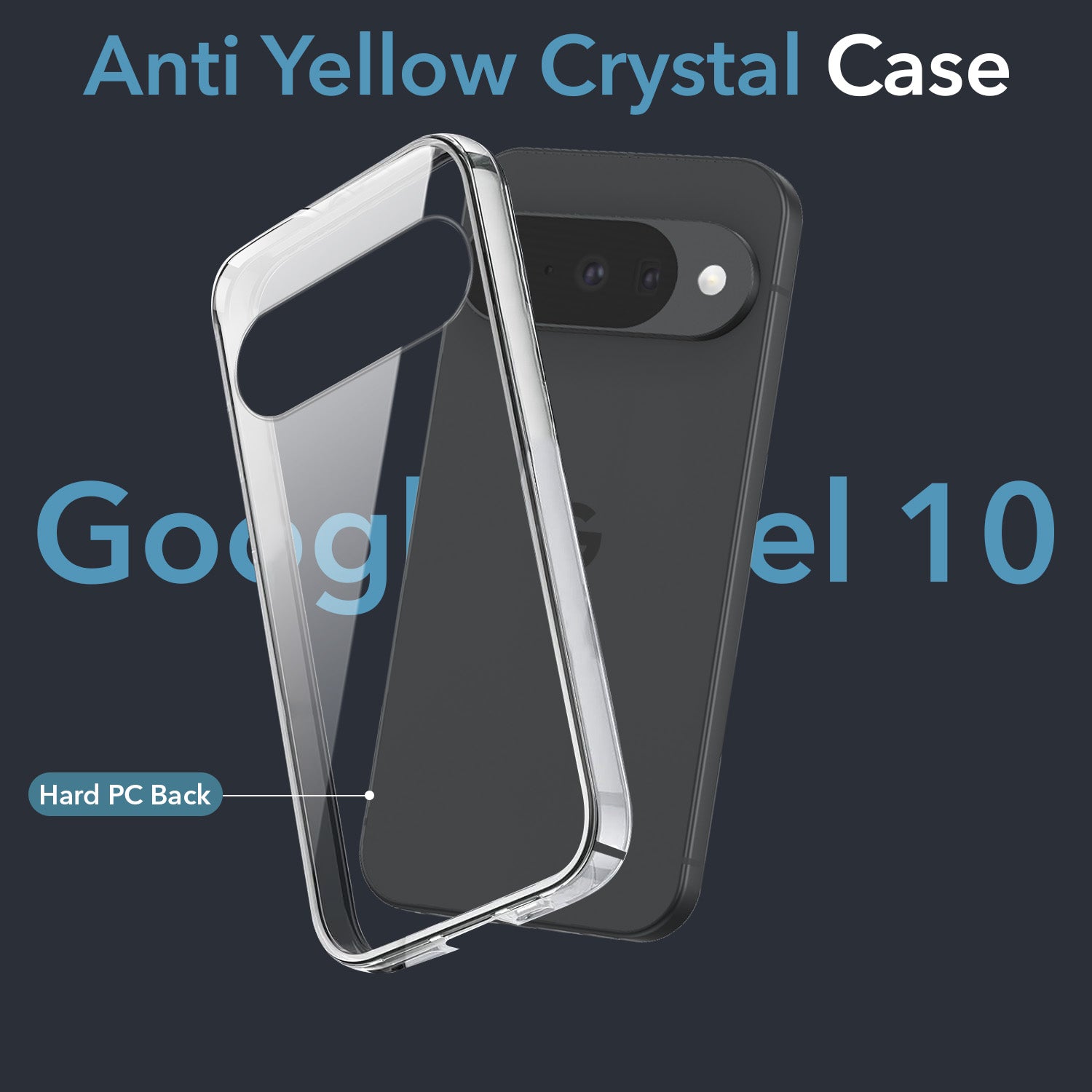 For Google Pixel 10 Back Cover Case (Sleek Hard Crystal | Shockproof and Camera Protection)