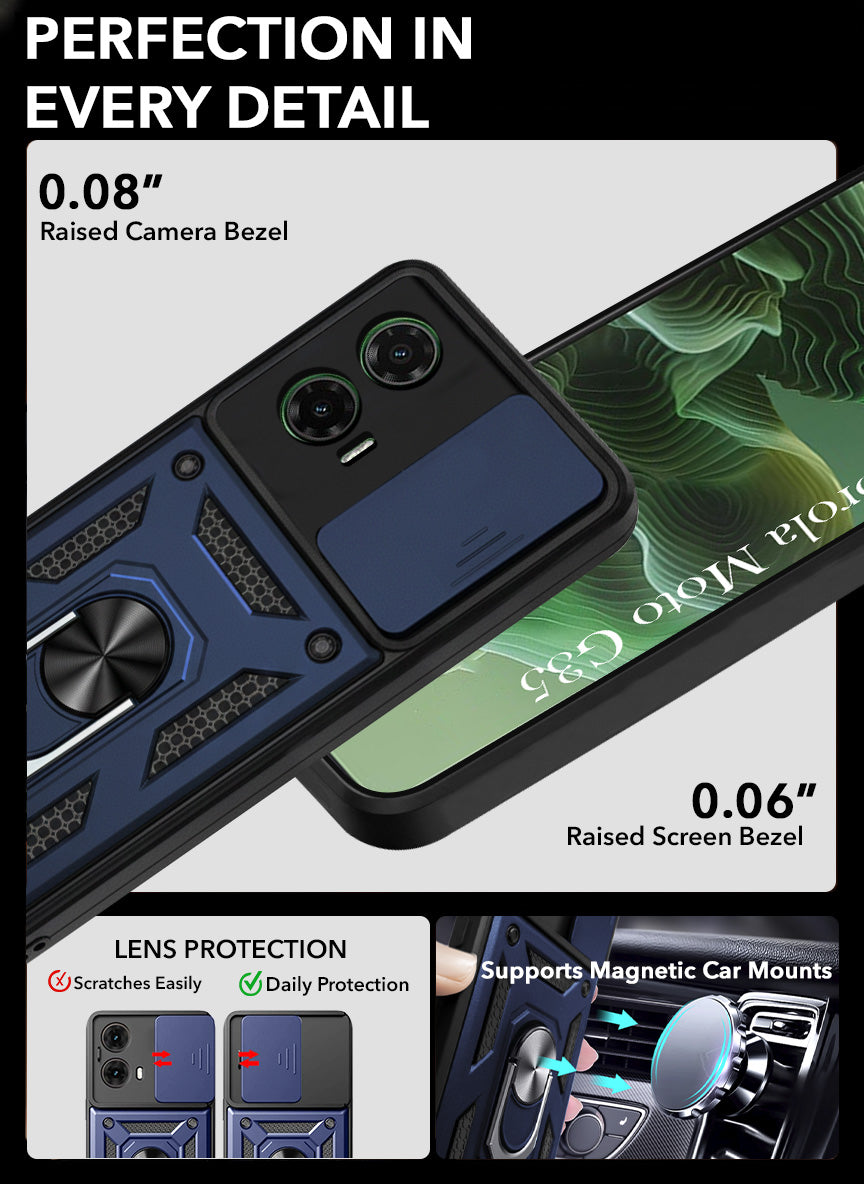 For Motorola Moto G35 Back Cover Case (Hybrid Dual Armor Polycarbonate)
