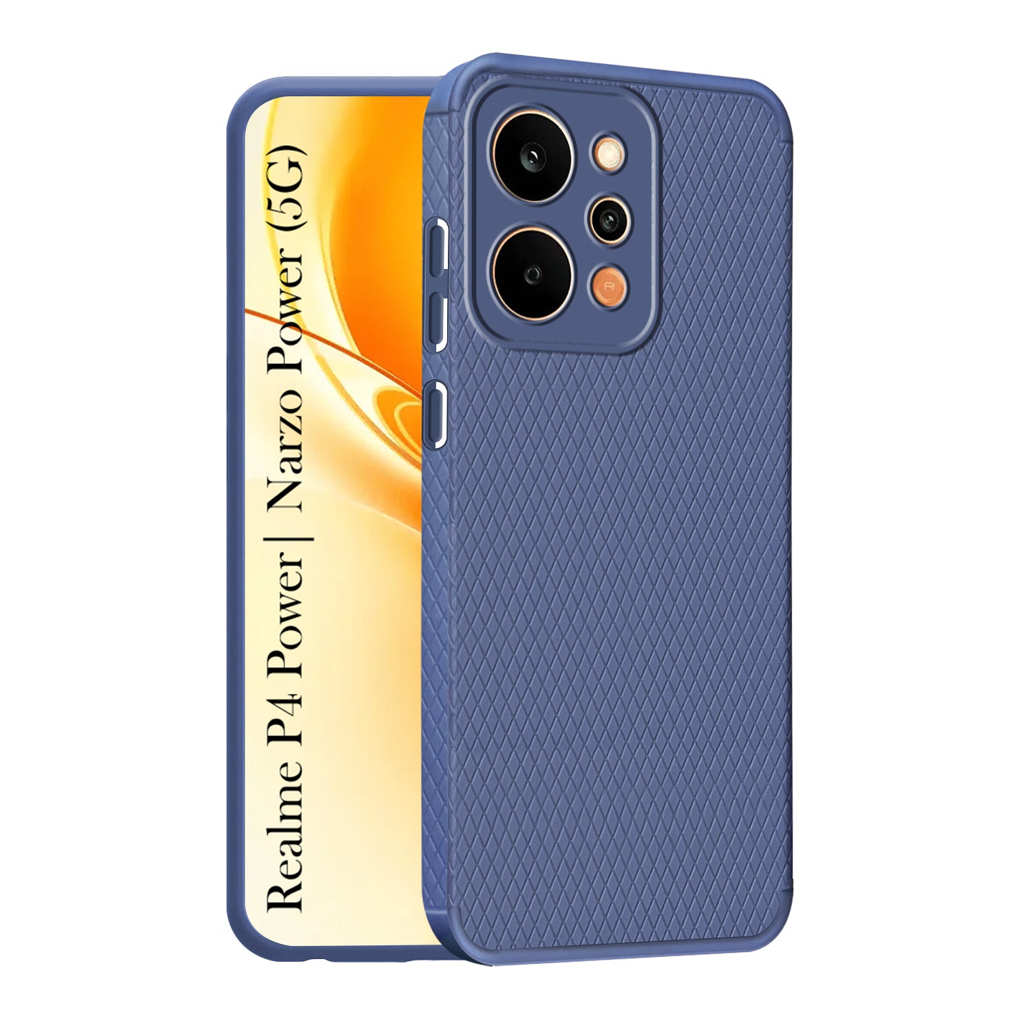 For Realme P4 Power 5G | Realme Narzo Power Back Cover Case Liquid Silicone (Camera Protection | Side Grip Texture | Soft and Flexible)