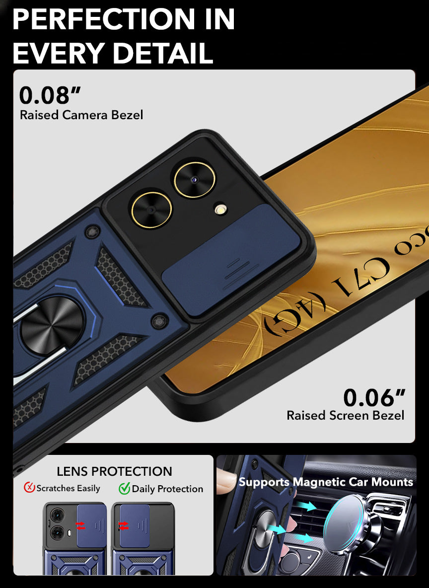 For Poco C71 Back Cover Case (Hybrid Dual Armor Polycarbonate)